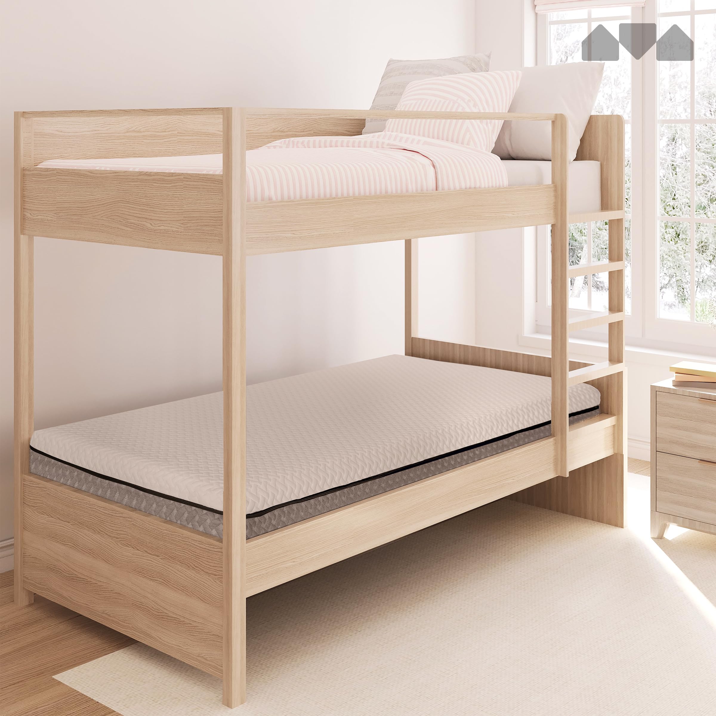 Milliard 5 in. Deluxe Memory Foam Mattress Cot, Dual-Sided - for Bunk Bed, Daybed, Trundle or Folding Bed Replacement (73.5