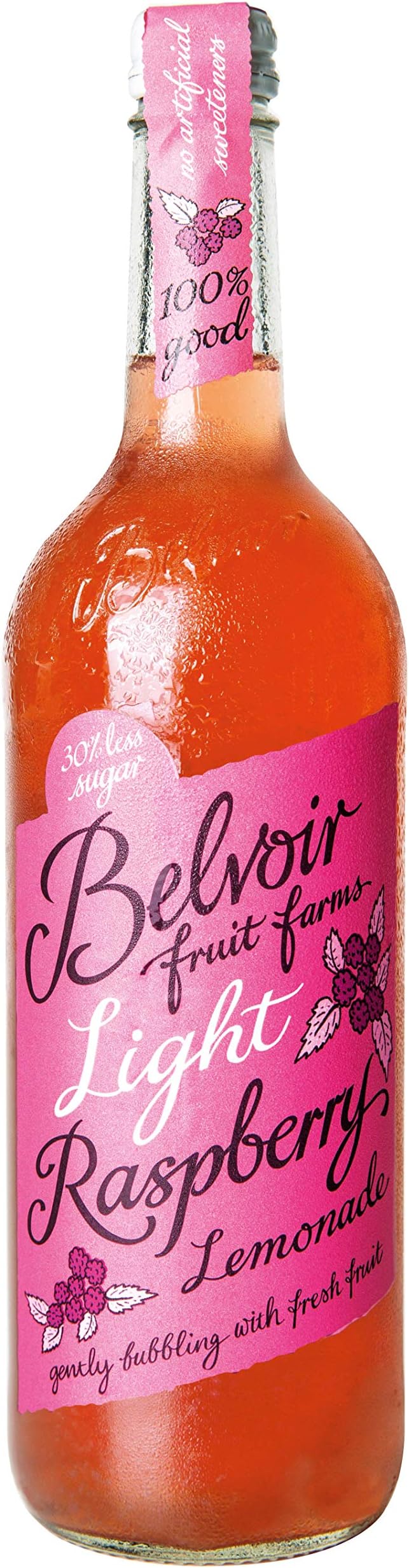 Belvoir Light Raspberry Lemonade - 100% Natural - Family Run Business since 1984 - Suitable for Vegetarians - Gluten Free - 6 x 750ml Bottle