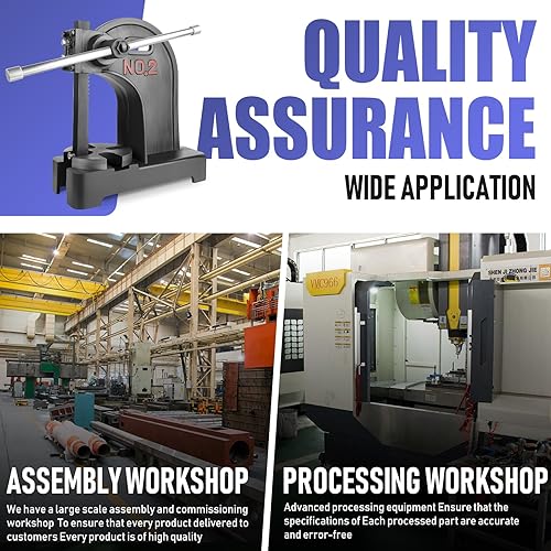 Vista 18 de Prensa de eje de 1 tonelada con volante, altura máxima de 5.5 pulgadas, prensa manual de escritorio de hierro fundido, prensa manual de precisión 1