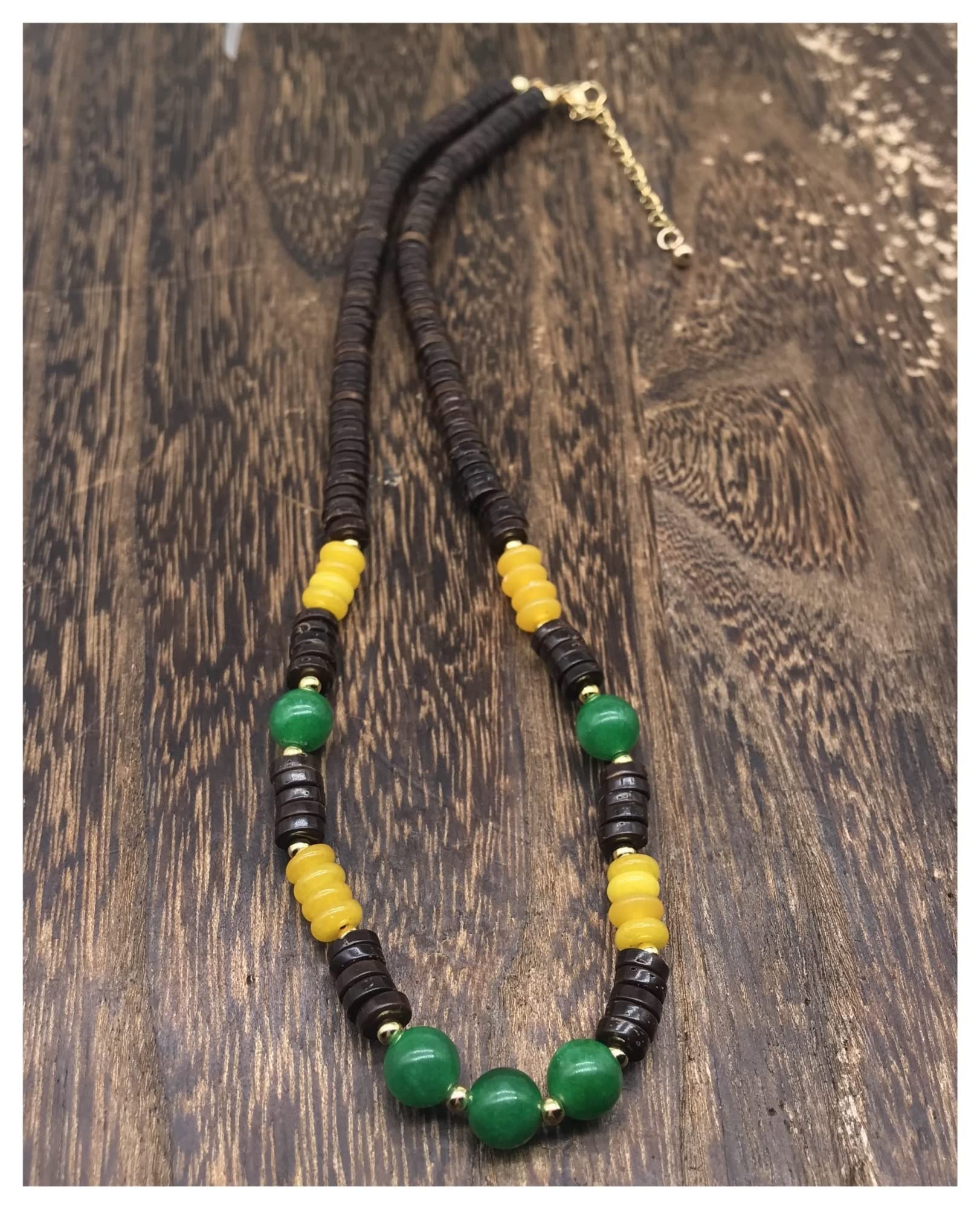 creazione di Gioielli Collana di Perline di Pietra Naturale Uomini e Donne Non mostrano Gioielli in Acciaio. (Color : 60cm, Size : 2)