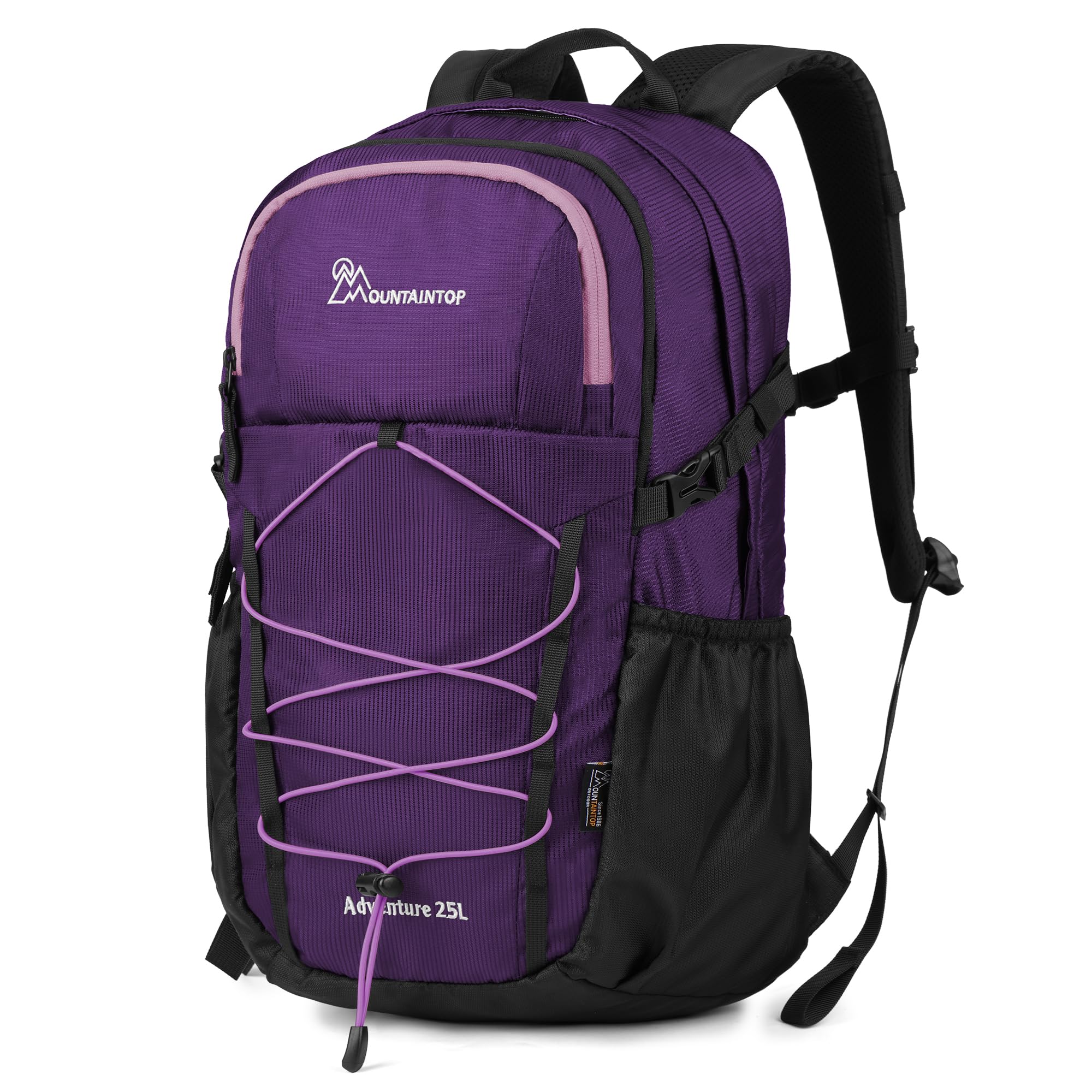 Mountaintop Sac à dos de trekking 25 l/30 l pour homme et femme avec housse de pluie pour la randonnée, 25 l - Violet, 25L, Pour l'extérieur