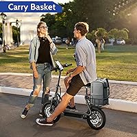 Vista 13 de VOLPAM Scooter eléctrico para adultos, scooter eléctrico plegable para adultos, motor de 500 W, velocidad de 22 MPH, rango de 27 millas, neumáticos
