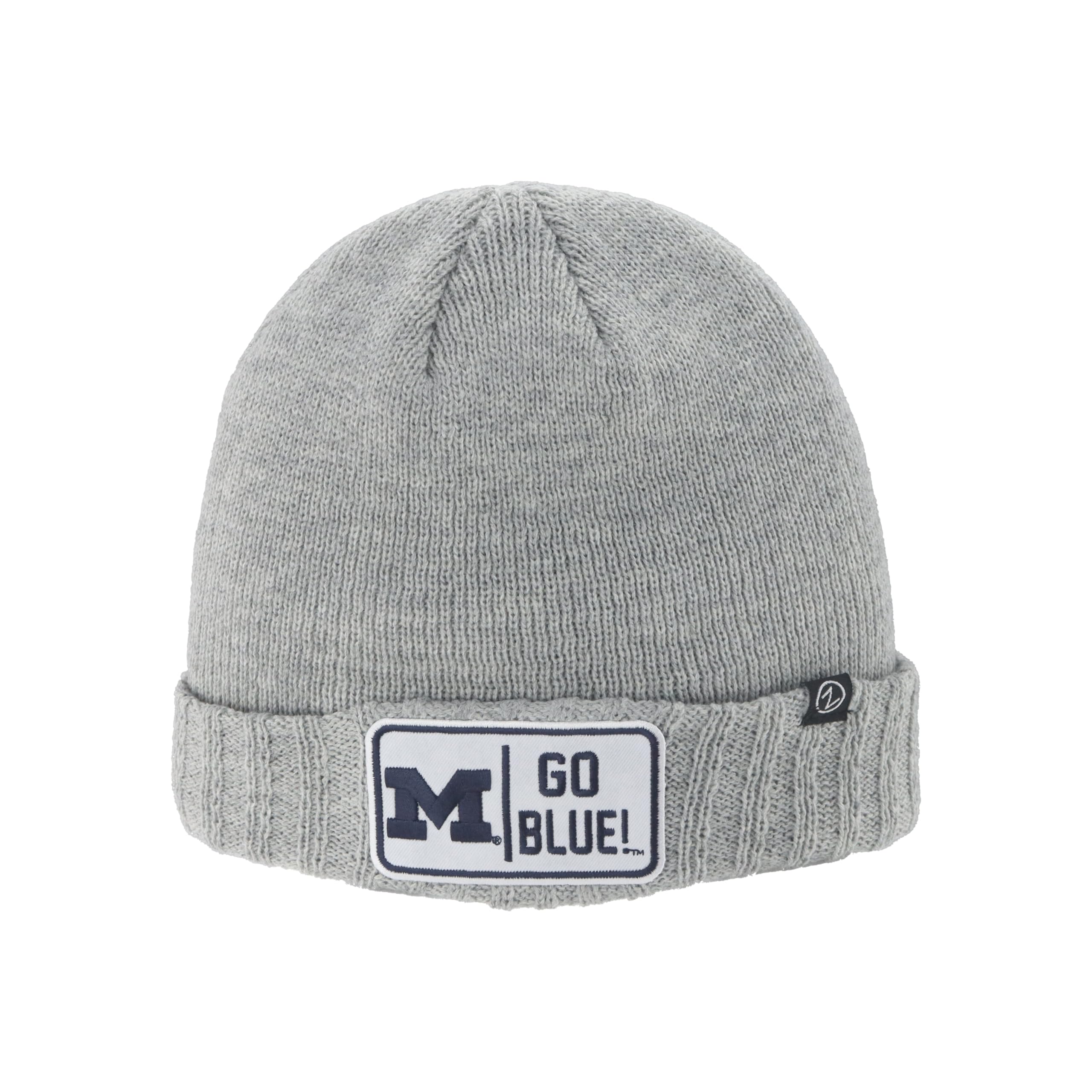 Michigan Wolverines NCAA Officially Licensed Beanie Hat Ranger Patch Defer Light Gray