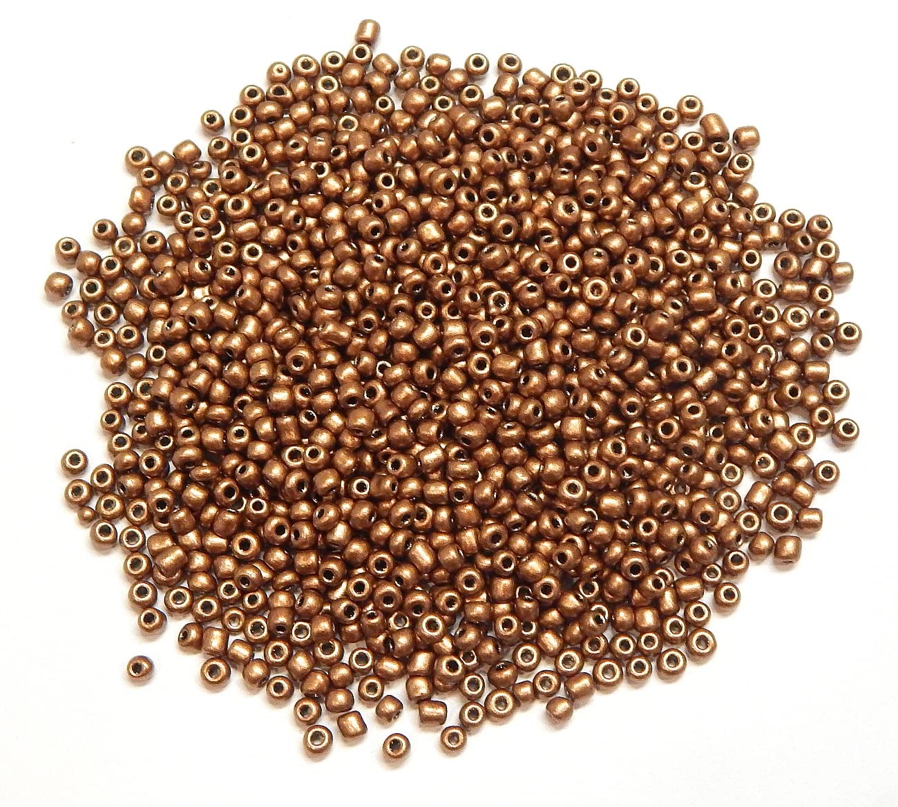 Perlin Glass Seed Beads 4 mm Metallic Colour Set, 6/0, Pony Beads, Clear Mini Round Metallic Seed Beads, 1100 Pieces (Matt Brown) - Image 2
