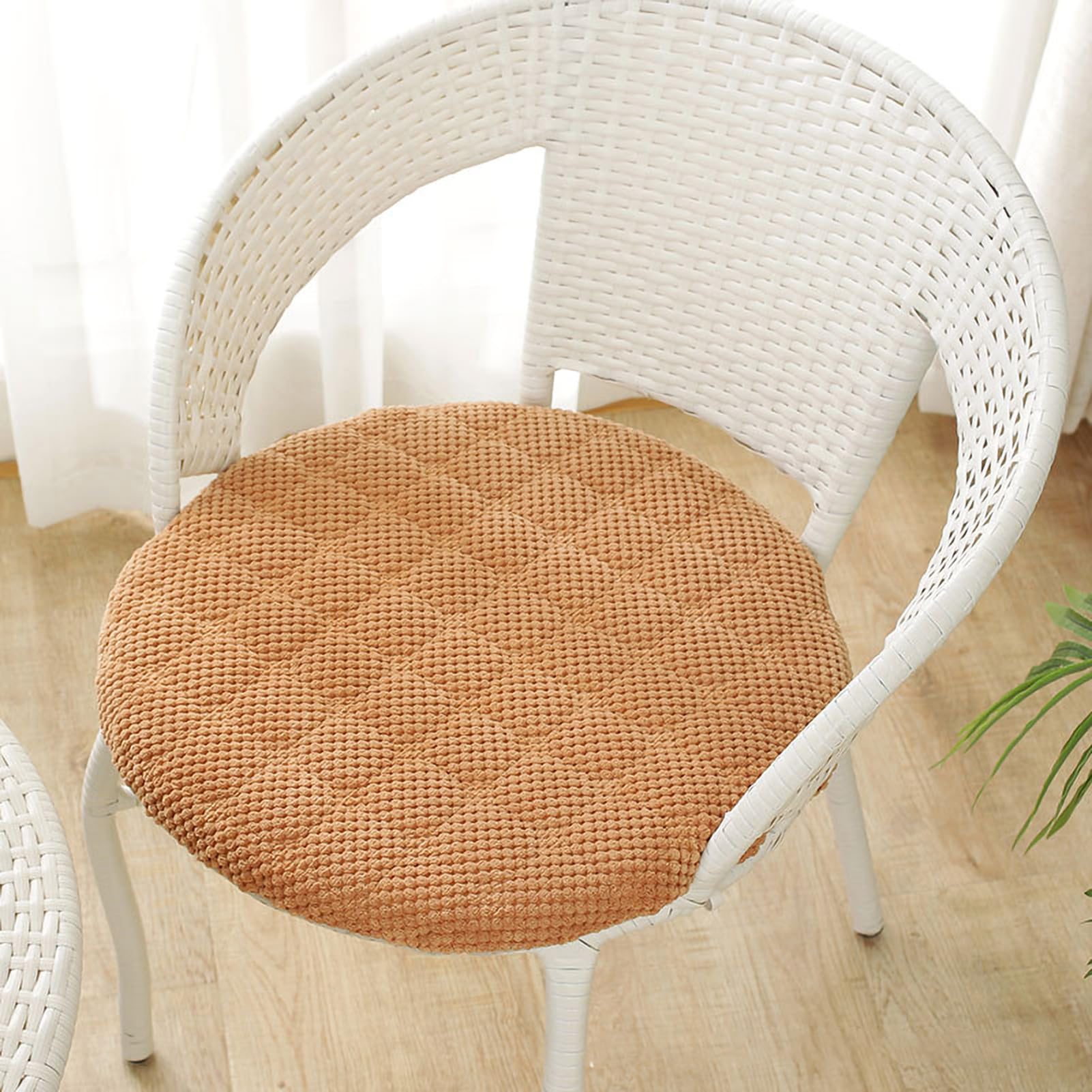 Coussin de siège rond velours côtelé kaki haut de gamme d'une épaisseur de 4 cm