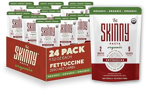 It's Skinny Fideos fettuccine orgánicos alternativa de fideos Konjac bajos en carbohidratos, deliciosos fideos Shirataki, aptos para dieta