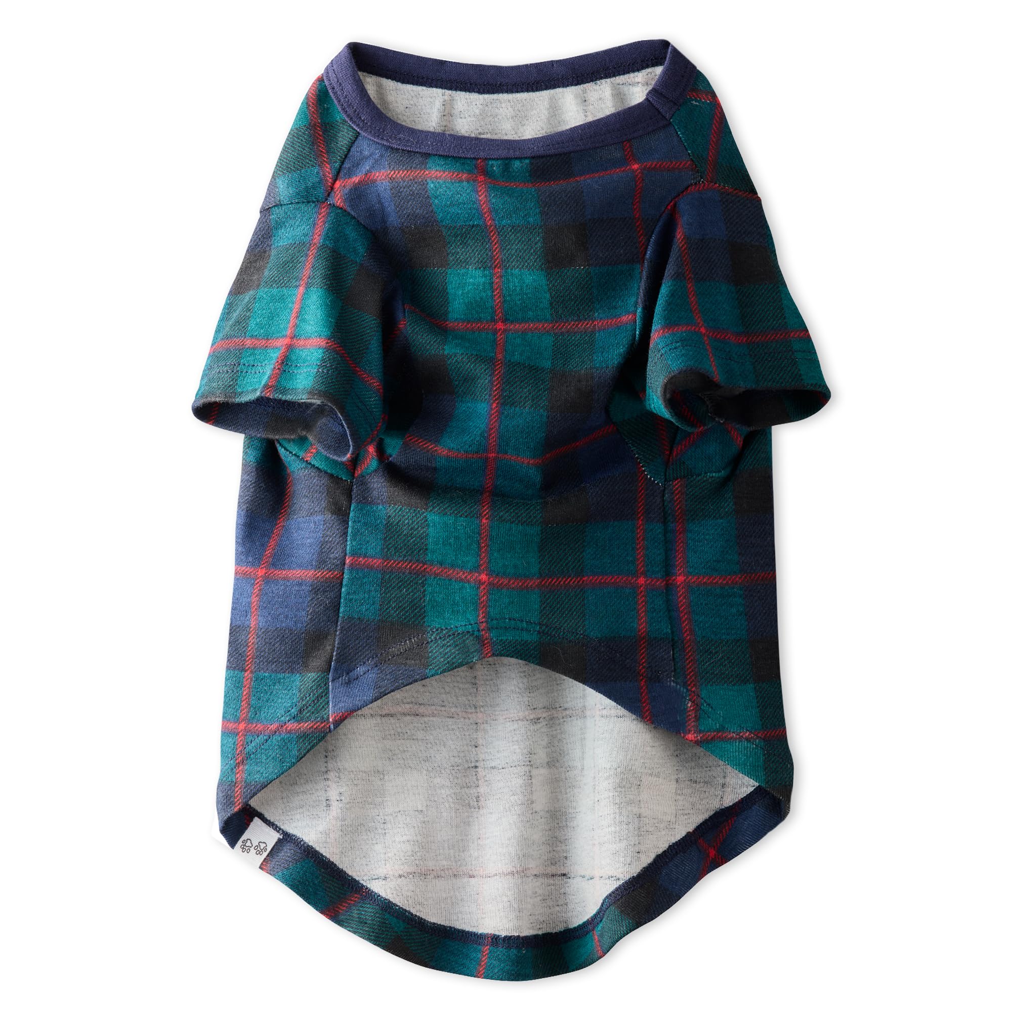 Pet Passion Multipack 100% Organic Cotton Dog Short Sleeve T-Shirt Pet Tees for All Breeds, Black Watch Plaid, Large