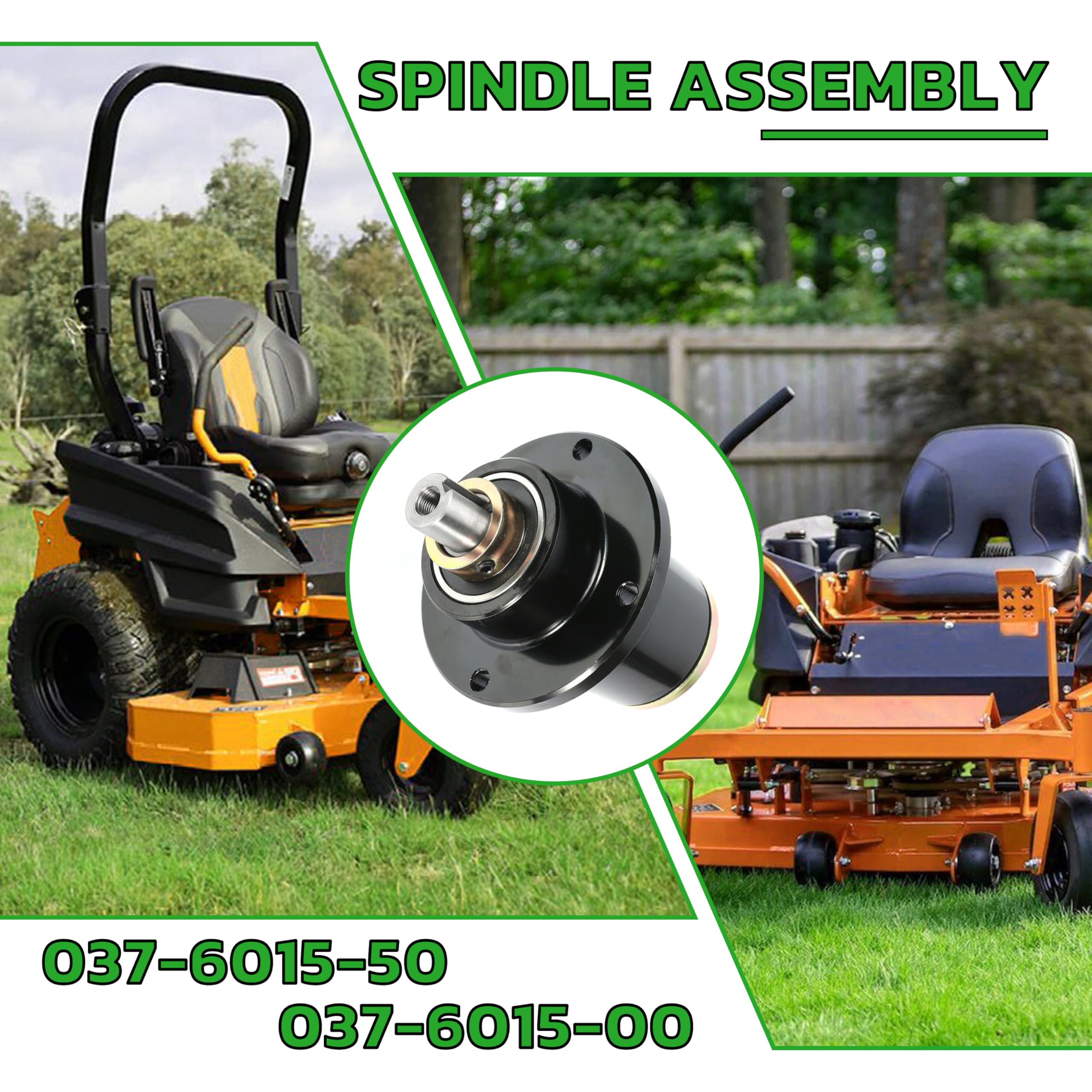 3-teilige Spindelmontage Für Bad Boy Maverick - Kompatibel Mit 121,9 Cm, 137,2 Cm, 152,4 Cm Deck, Ersatzteil 037601500