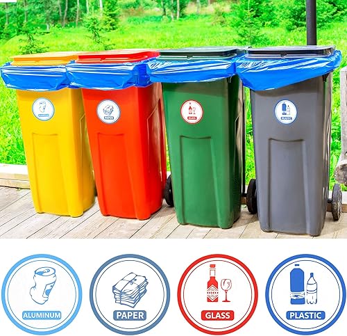 Miniatura 5 de Adhesivo de reciclaje y basura de 3.5 x 3.5 pulgadas, adhesivo de reciclaje de basura, impermeable, ajustable, etiqueta de reciclaje para