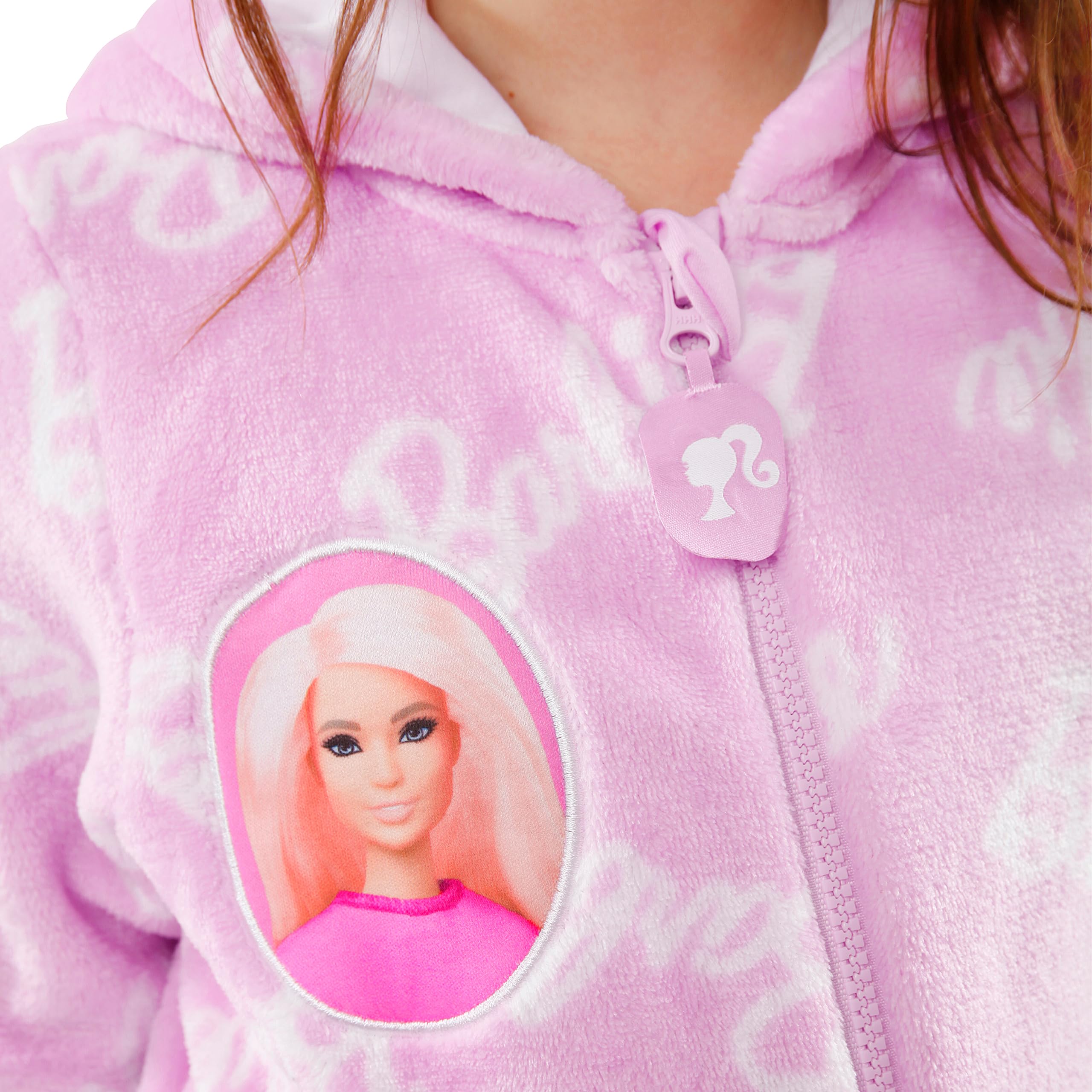 Barbie Onesie dla dziewczynek Różowa polarowa piżama dzieci Rozmiary 5-13 lat