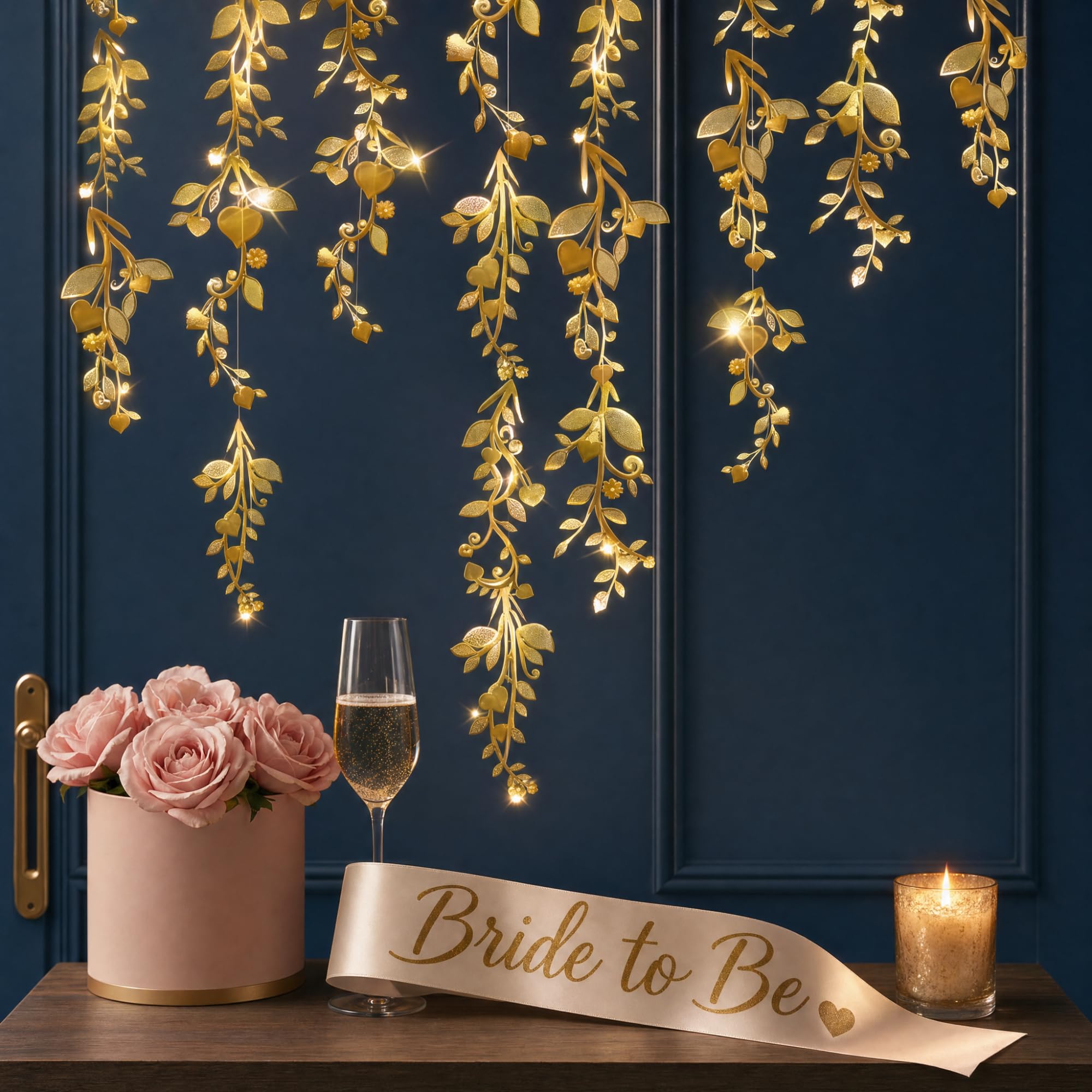 Amazon.com: Cheerland Gold Leaves Vine Garland Artificial Flowers