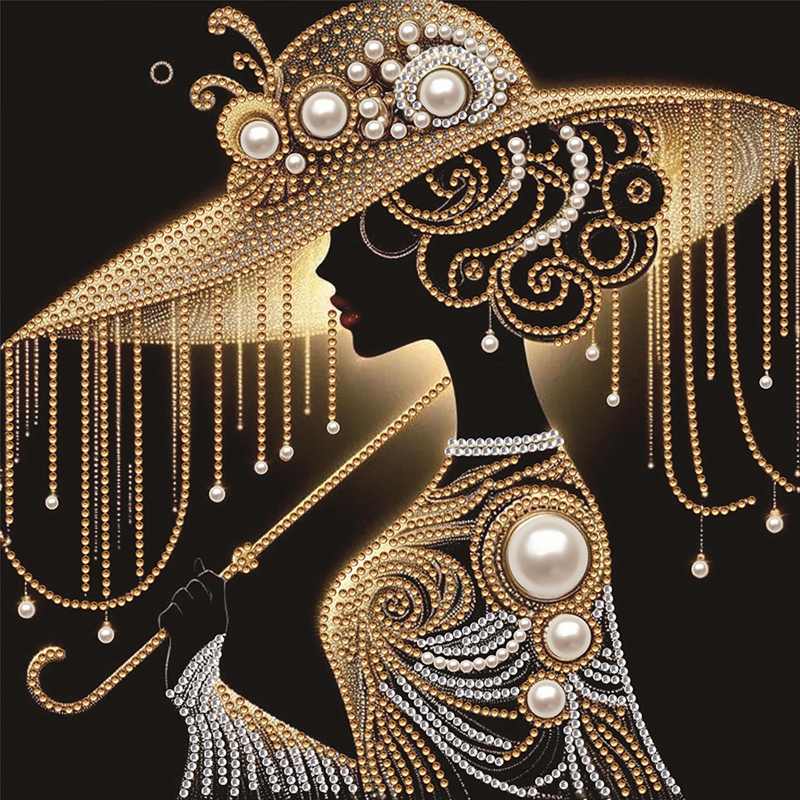 Yellow Beauty Special Shaped 5D DIY Partial Drill Diamonds Paintings Gem Art Kits for Adults Beginners Home Decor Diamonds Paintings Gem Art 11.81 X11.81inch