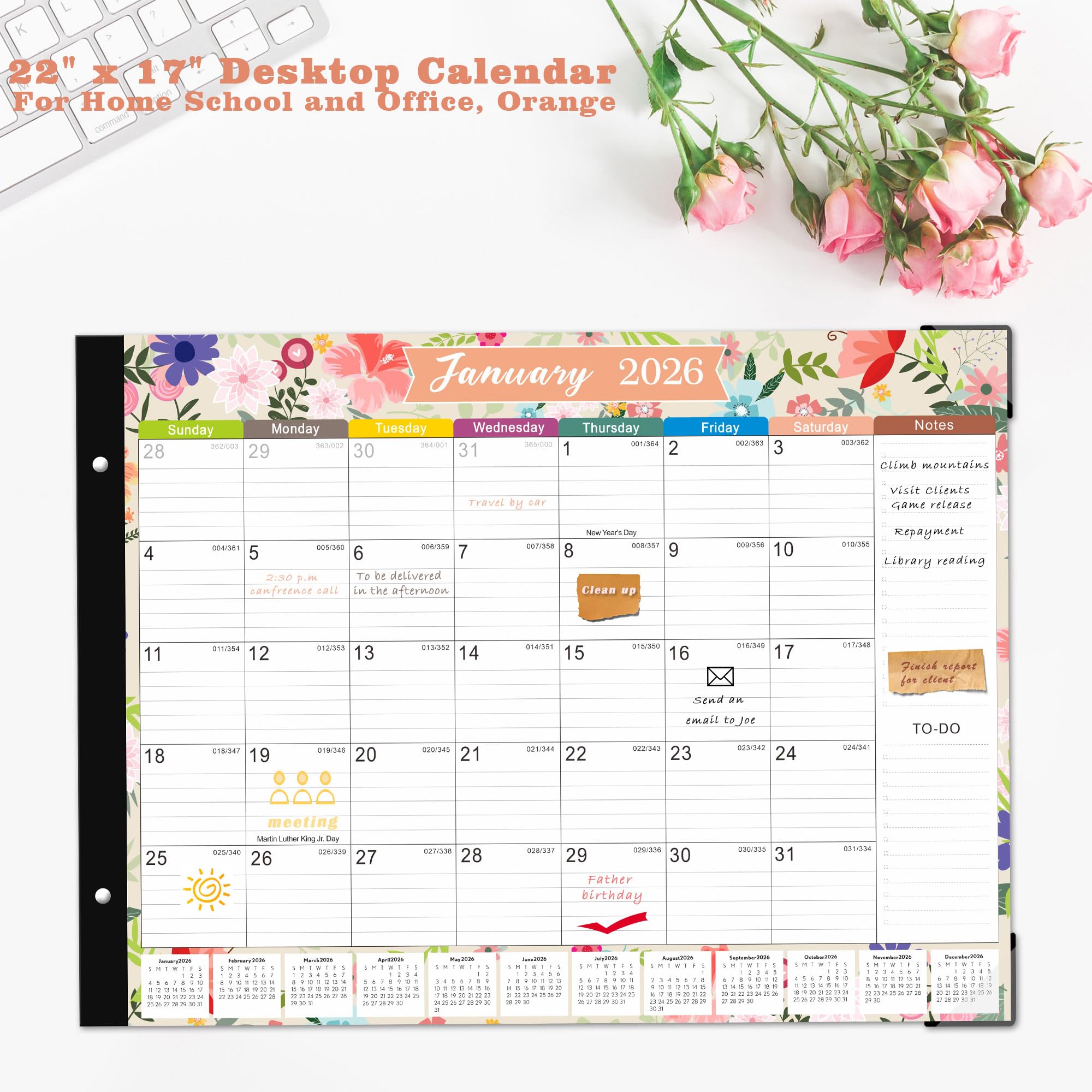 Jotsome Desk Calendar 2025-2026, Desk Pad Calendar From - View #4
