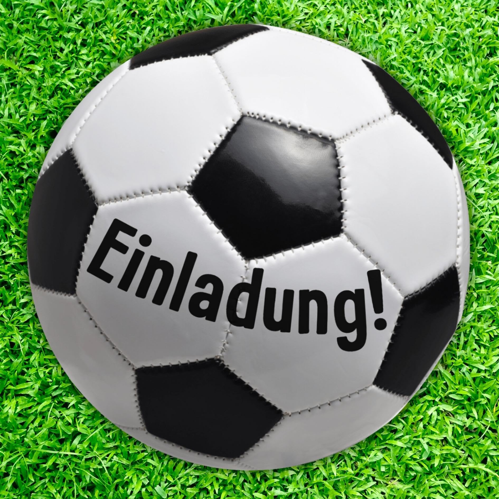 PRINTNOVIA Fußball Einladungskarten – 14 Stück, Runde Karten (14 Cm Ø) – 300 G/m² Papier, Glanzlack – Für Kindergeburtstage, Mädchen & Jungen