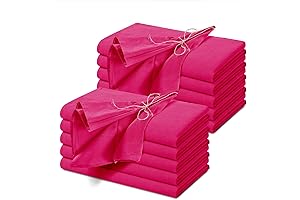 NSGZ 12 Pack 20x20 Inch Vibrant Hot Pink Linen Napkins for all Occasions