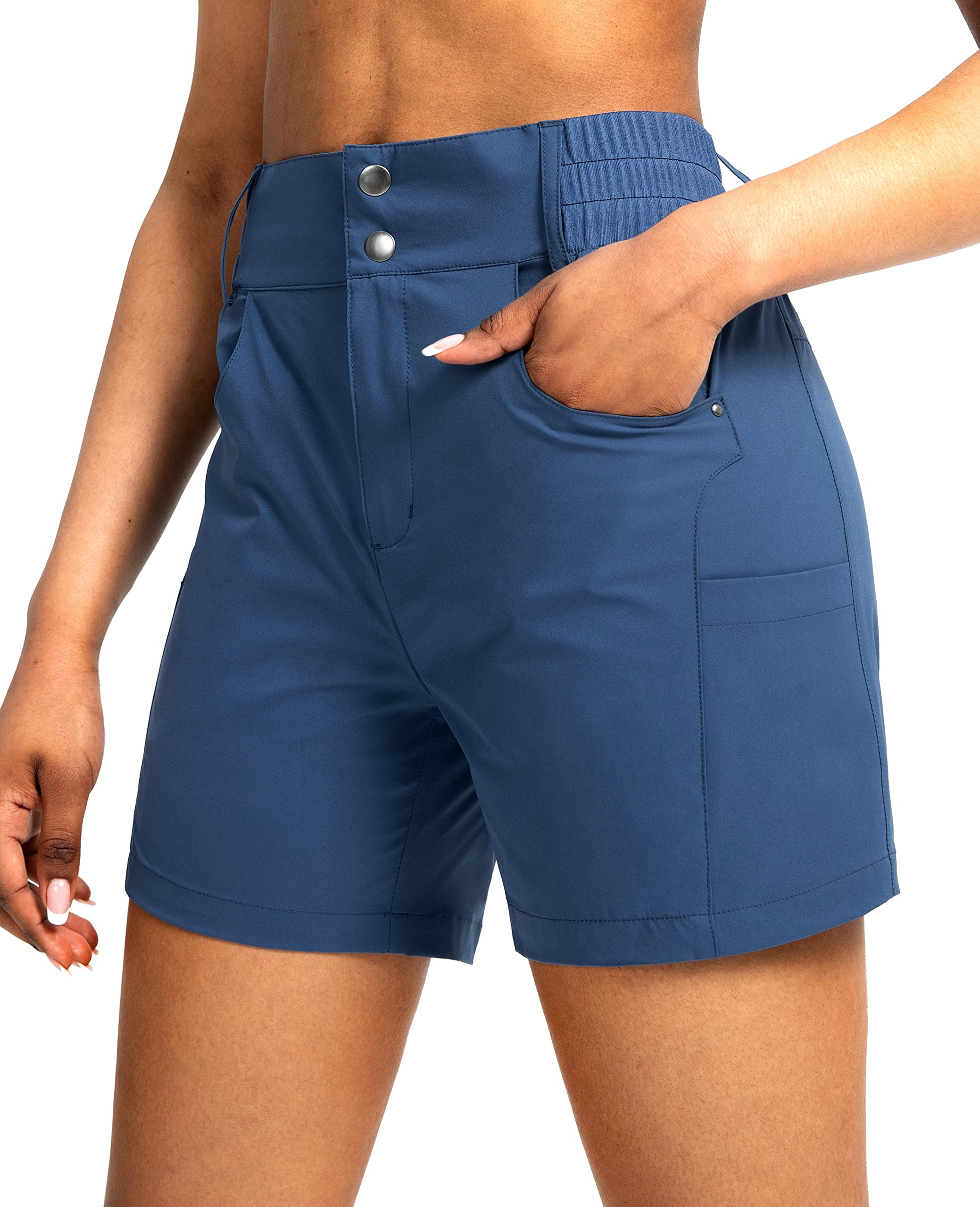 Viodia Women's 5" Hiking Golf Shorts with Pockets High Waist Stretch Cargo Short Shorts for Women Casual Summer