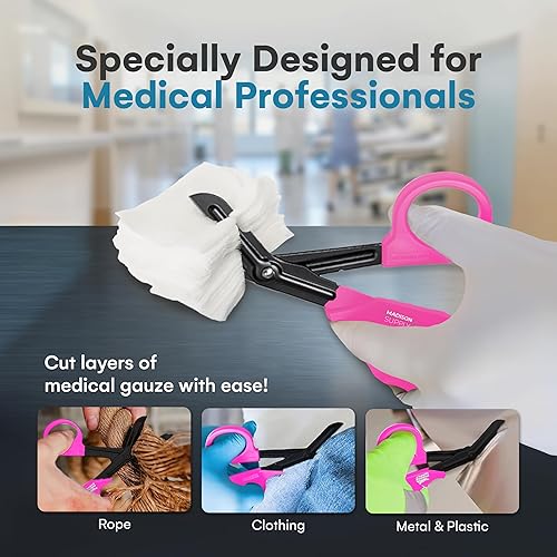 Miniatura 4 de Madison Supply - Tijeras médicas para emergencias y traumas, calidad superior