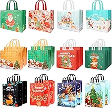 Seruno X 20 Christmas Gift Bag, Reusable Non-Woven Fabric Bag, Includes 4 Extra Large, 8 Large, 8 Medium, Non-Woven Fabric Christmas Bags for Gifts, Parties and Christmas Gifts