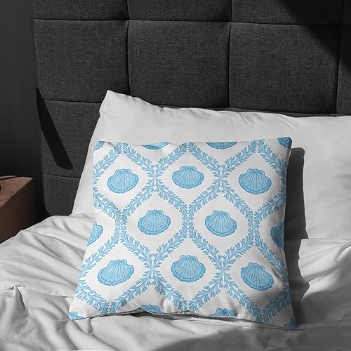 Vista 34 de Chinoiserie - Fundas de almohada azules y blancas para decoración del hogar, 18 x 18 pulgadas, funda de cojín floral para cama, sofá, 2