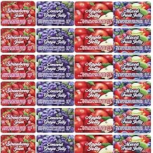 Assorted Jelly & Jam Cups Variety Pack, 0.5 oz Single Serve Portions Apple, Grape, Strawberry Jam & Mixed Fruit Jelly 60 Count Individual Mini Cups for Breakfast, Hotels, Restaurants, Lunchboxes & Catering