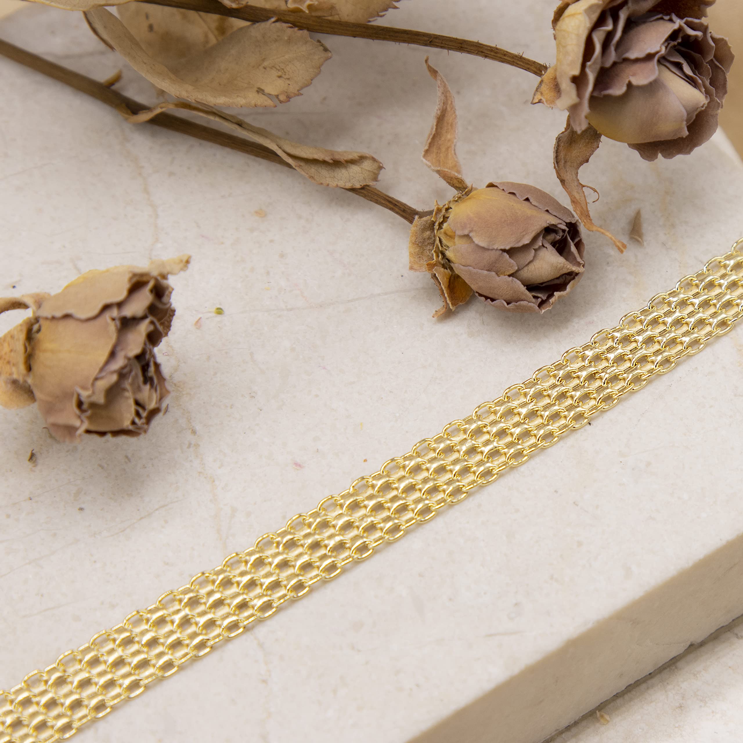 CARISSIMA Collana da Donna in Oro Giallo 9 ct con Catena Bismark di 46 cm/18 Pollici