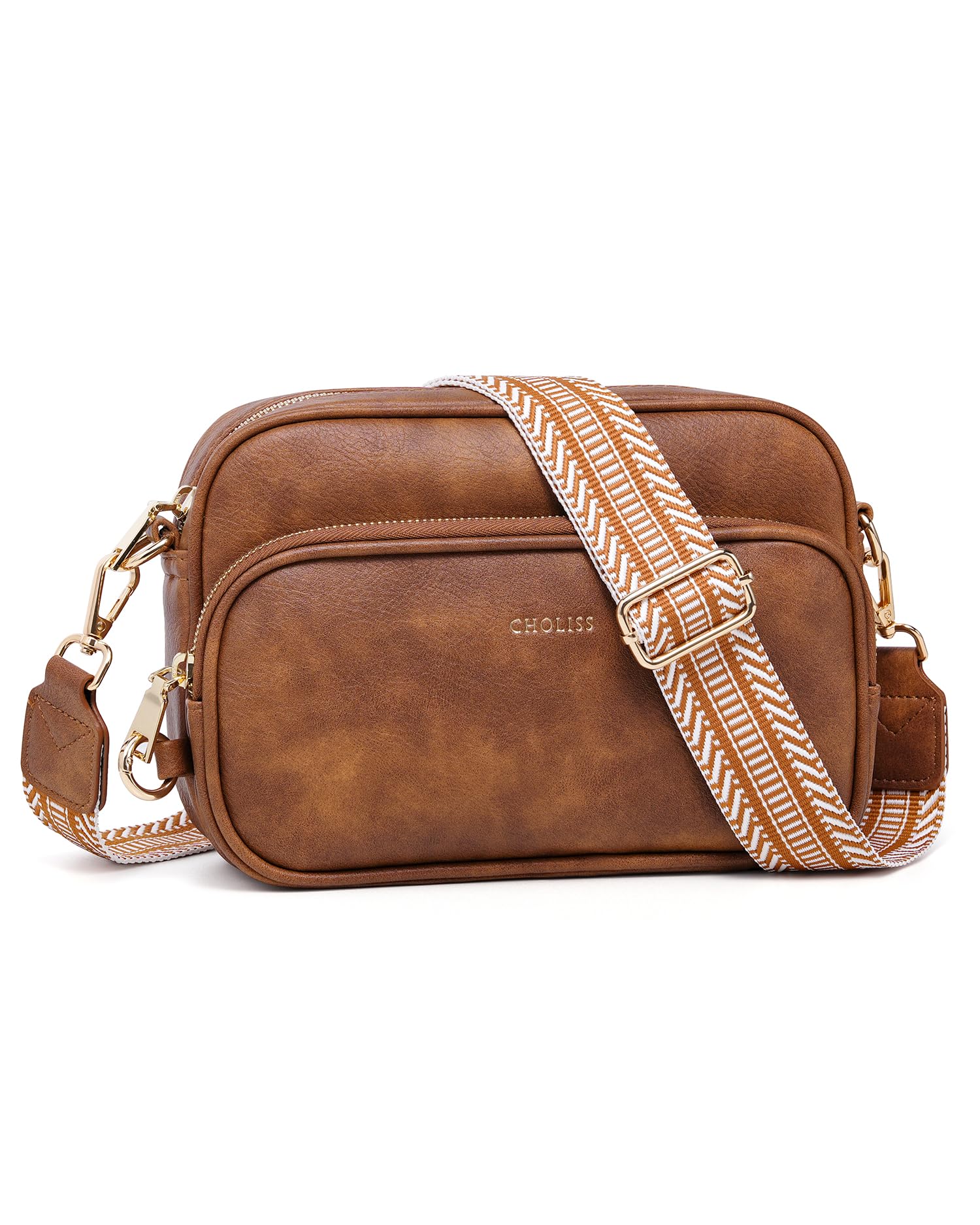 CHOLISS Small Purses for Women Travel Purses Anti Theft Crossbody Bags for Women Vegan Leather Adjustable Wide Guitar