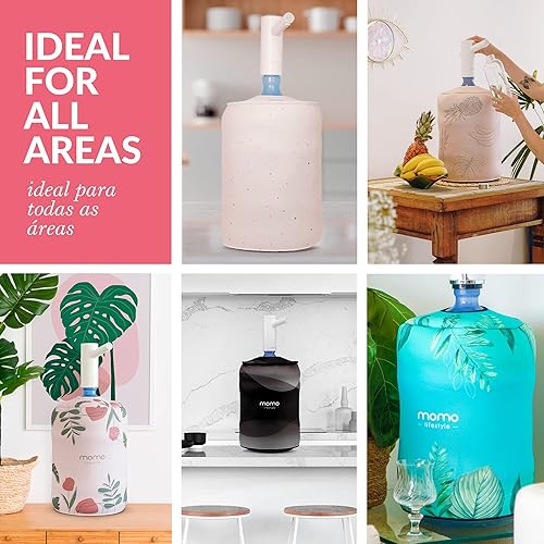 Miniatura 5 de Momo Lifestyle Funda reversible de doble cara para jarra de agua de 5 galones, funda de neopreno aislada para botella de agua de galón, funda para