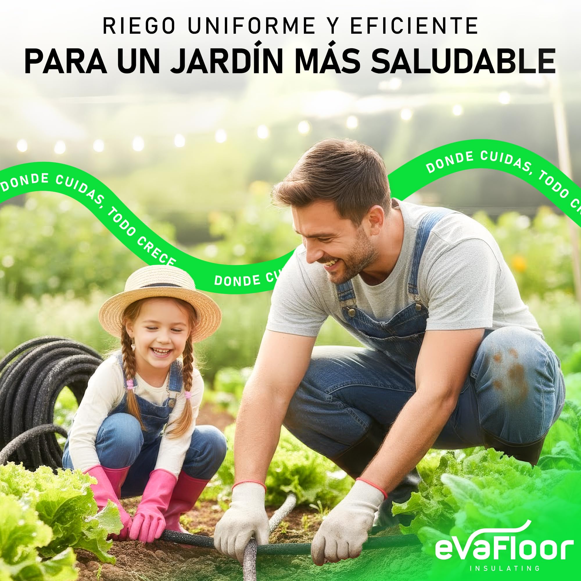 Manguera de riego Exudante Porosa 50 m | Riego por Goteo Uniforme con Ahorro de agua | Ideal para Jardín, Huerto y Setos | Incluye Kit de Conectores