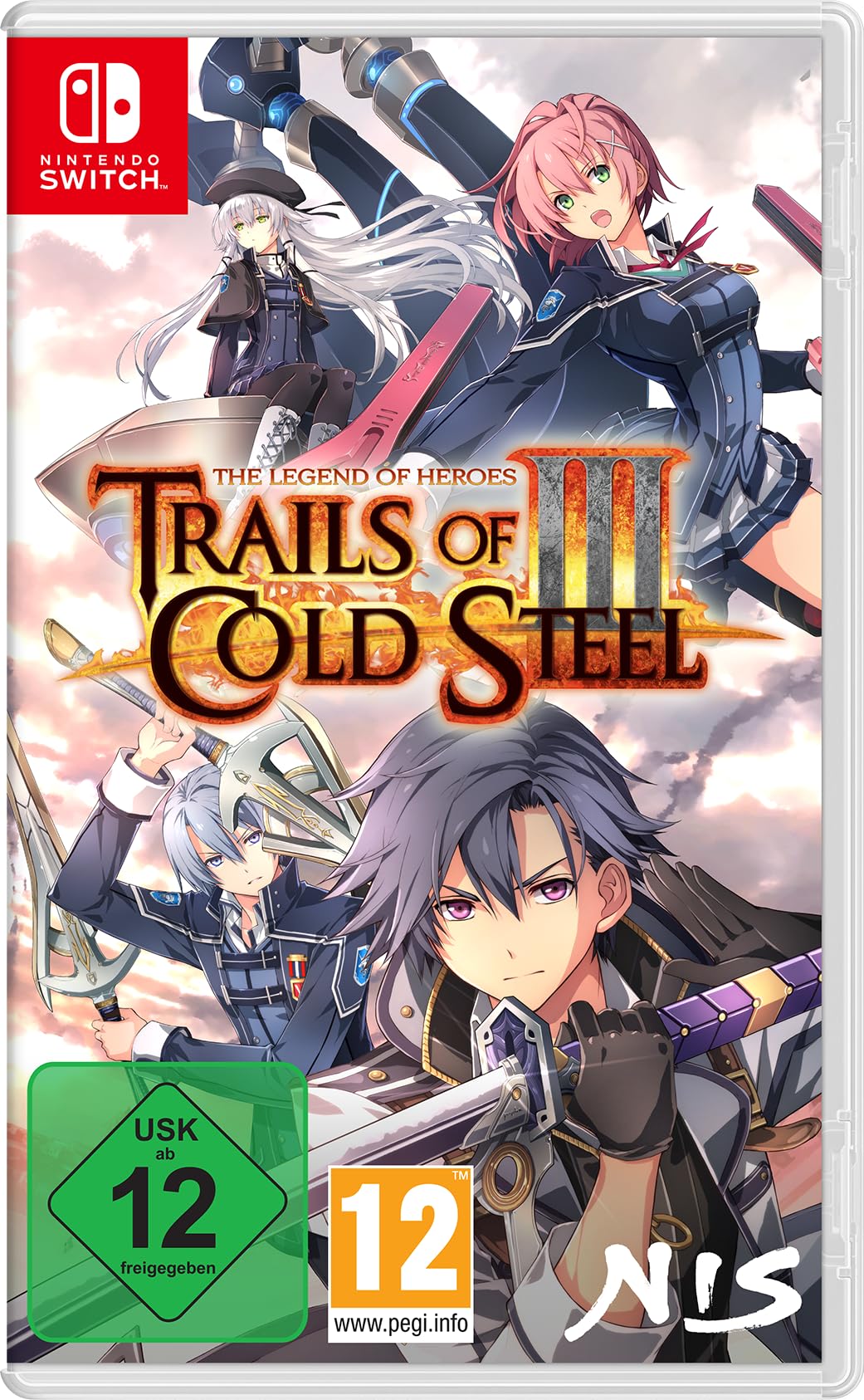 Carátula de The Legend of Heroes: Trails of Cold Steel III para Switch (edición PAL España)