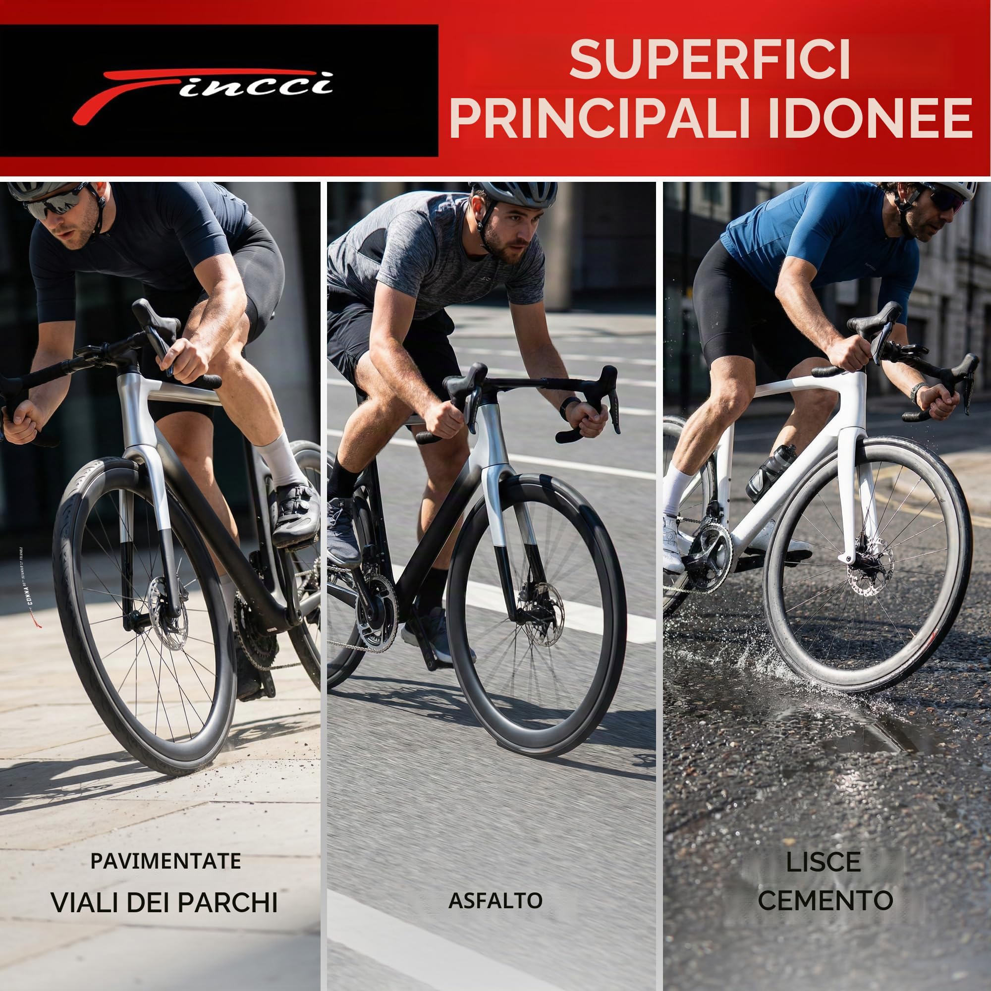 Fincci Copertoni Bici Corsa 700x25c - Set Coppia Pieghevole Pneumatici Bici 28, e 2x camera d'aria 700x25, Gomme con Anti-puntura Antiforatura da 1mm - per Sport Strada Ciclo Bici - Confezione da 2