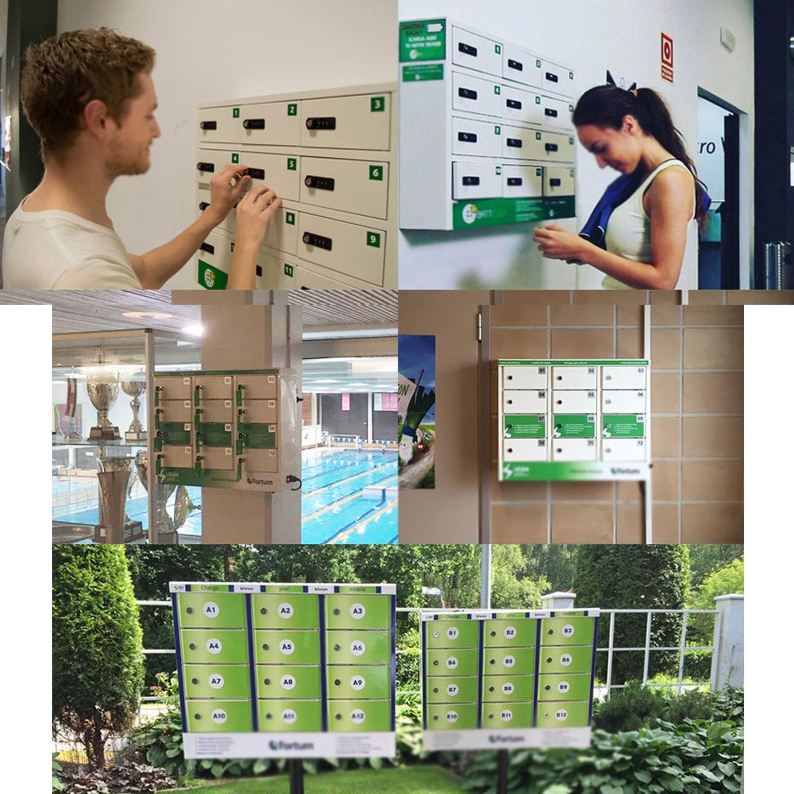 Casier en Acier pour téléphone Portable 12 emplacements sécurisé et Pratique avec Mini-Chargeur, Station de Charge, Armoire et Serrure à Combinaison, Blanc pour étudiants et employés