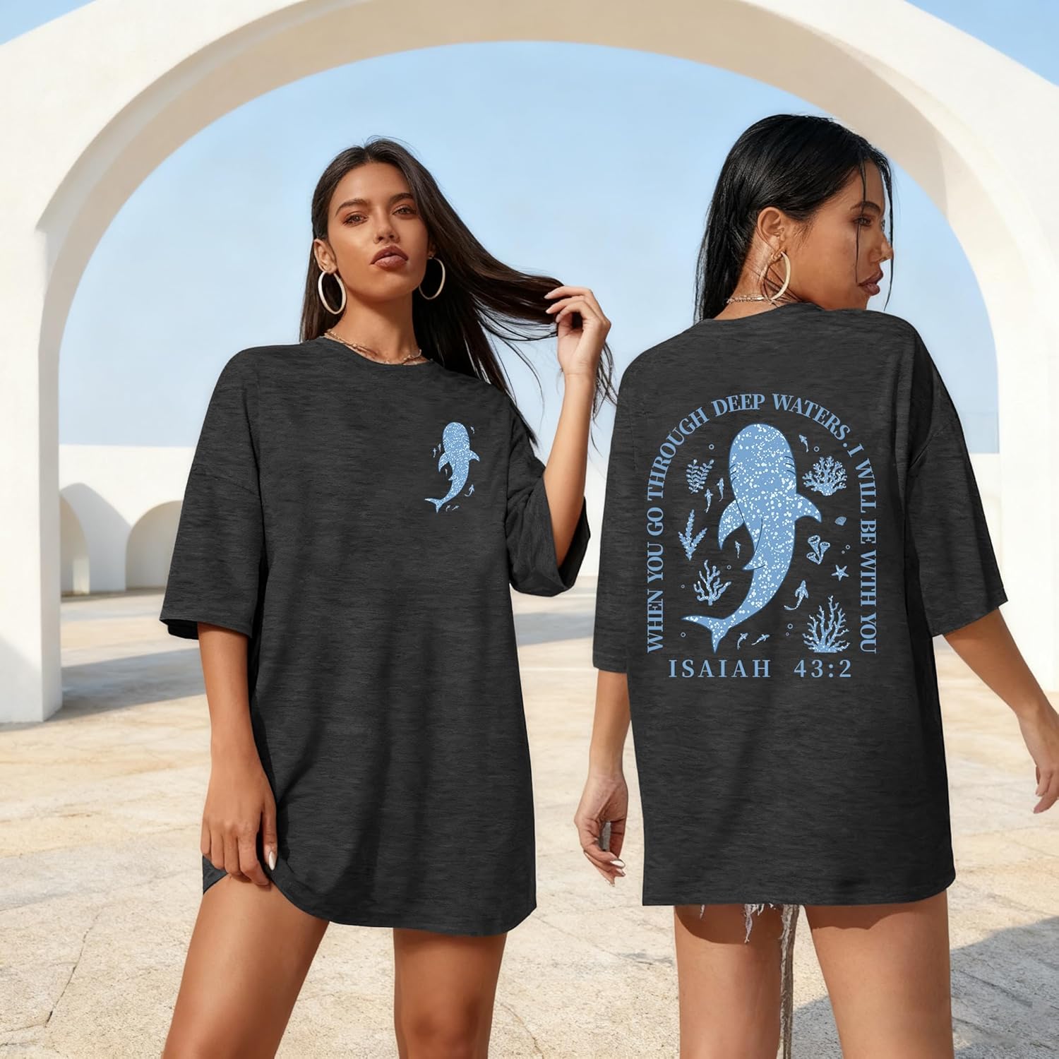 Overiszed Christian Shirts for Women God is Good Shirt Religious Faith Short Sleeve Tops Bible Verse Inspirational Tee - Image 4