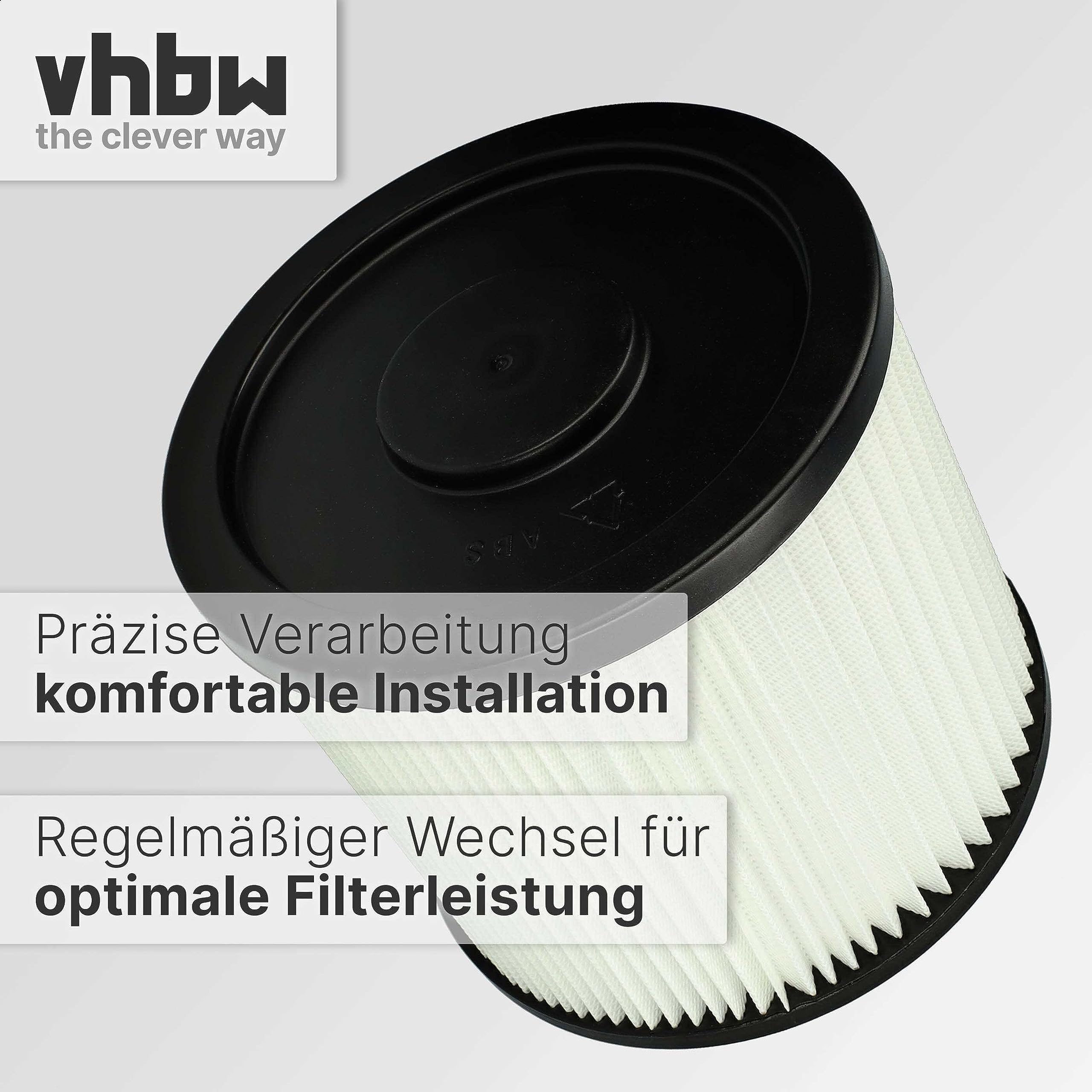 vhbw 10x Faltenfilter kompatibel mit Variolux Cleanstar Staubsauger | Patronenfilter Weiß