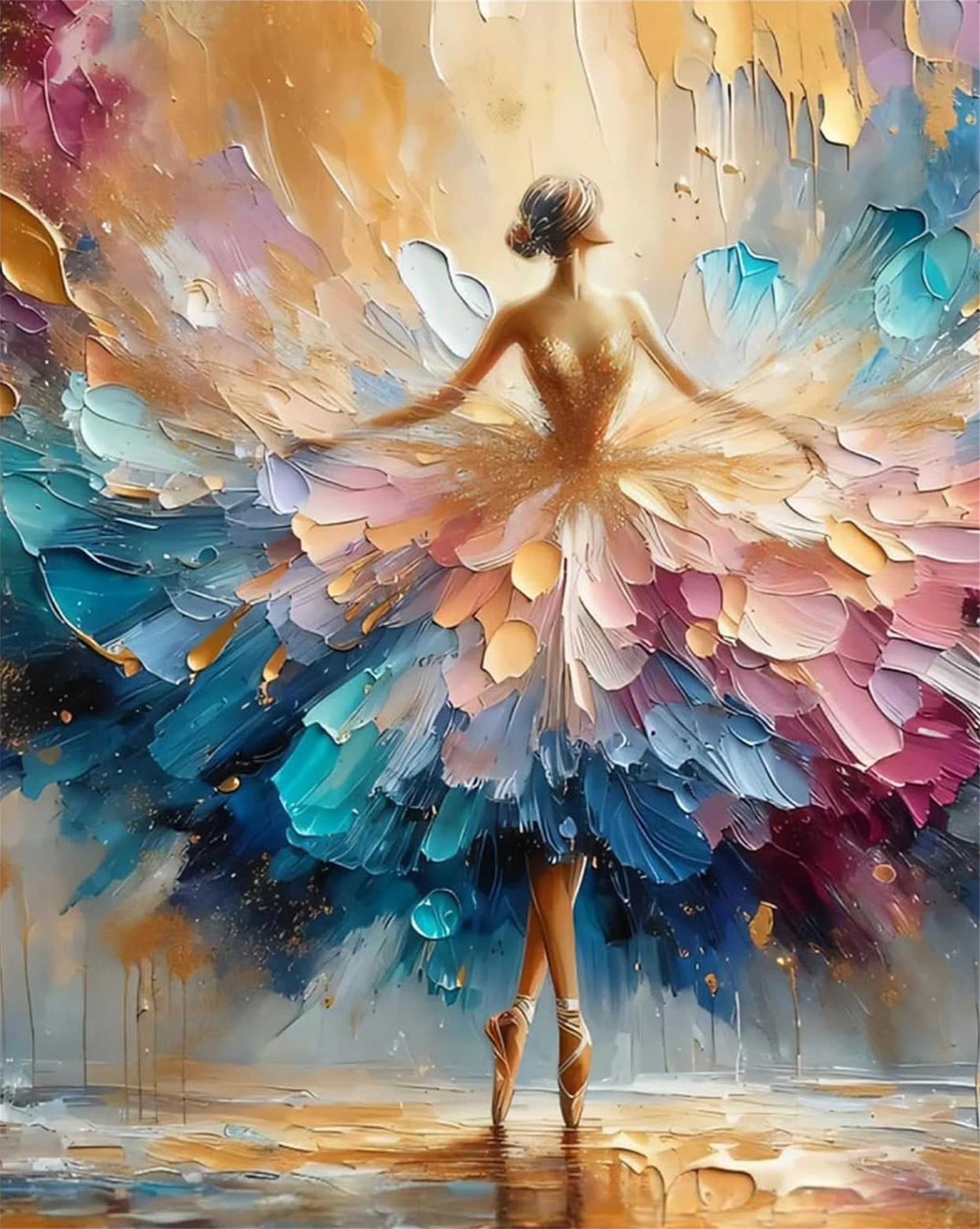 Xiangxujia Adults Paint by Number Kits,Painting by Number Kits on Canvas,Large Color by Numbers Adult Watercolor Gifts for Friends Wall Decor (Dance)