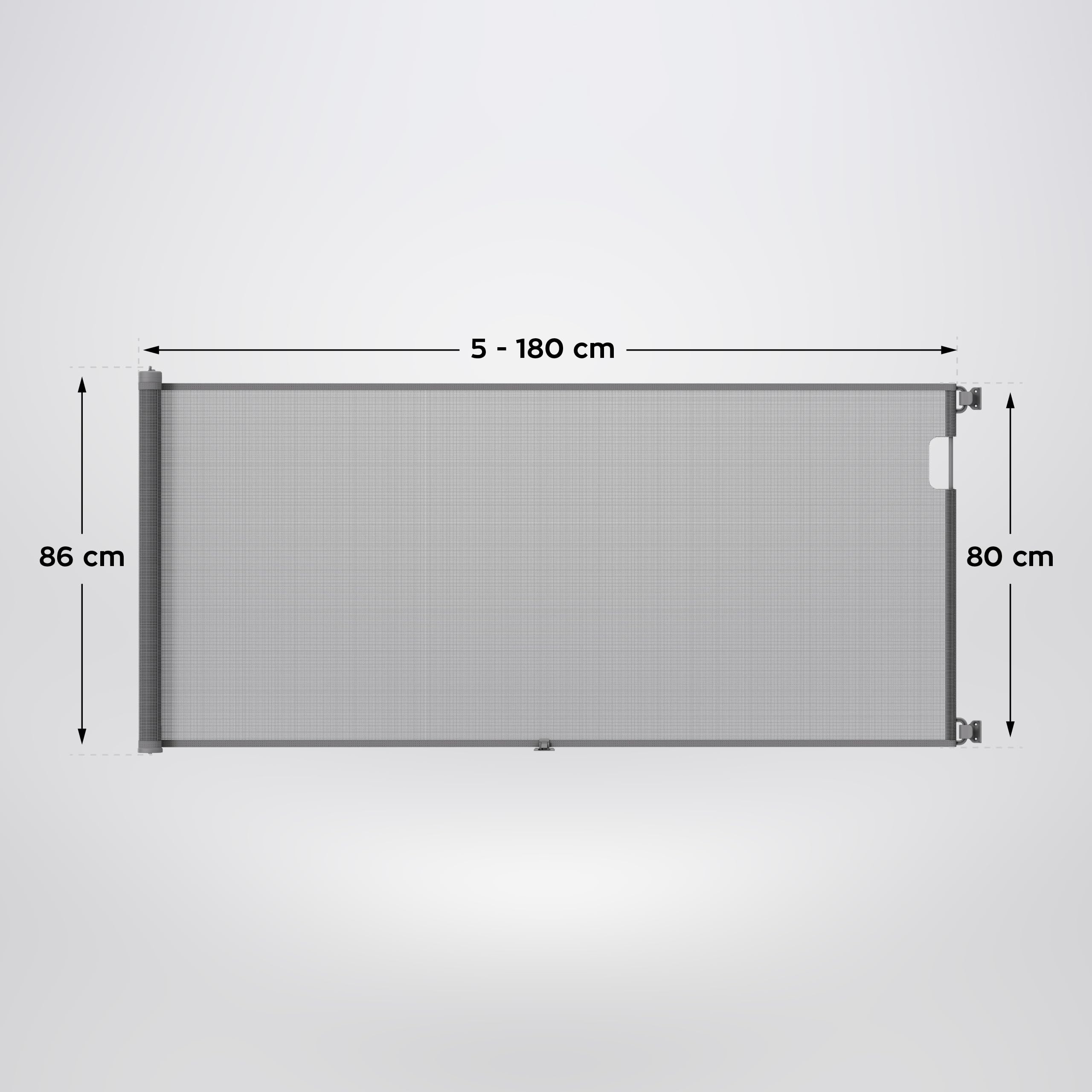 TULANO Guardian Treppenschutzgitter ausziehbar 5-180 cm, Höhe 86 cm, Grau | Extra breites Türschutzgitter für Kinder & Haustiere, Einhandbedienung, sicherer Kinderschutz für Treppen & Türen