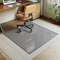 Vista 13 de Koonmi Tapete para silla de vidrio templado para suelos de madera dura y alfombras, 30" x 48" gris, protector de piso de oficina de servicio pesado