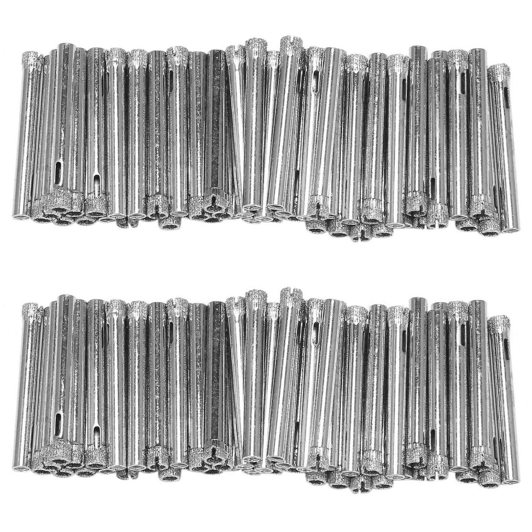 daiwei 100Pcs Diamond Coated Drill Bit Set 6mm Diamond Tipped for Tile, Glass, Porcelain,