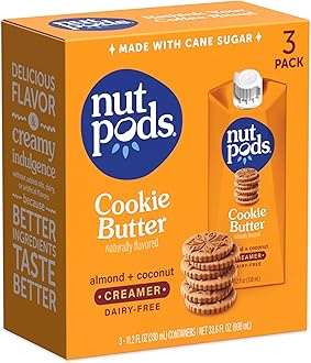 Cookie Butter Non Dairy Coffee Creamer, Sweetened with Organic Cane Sugar, Made from Almonds and Coconuts, Gluten Free, Non-GMO, Vegan, Kosher, Plant Based (3-Pack)