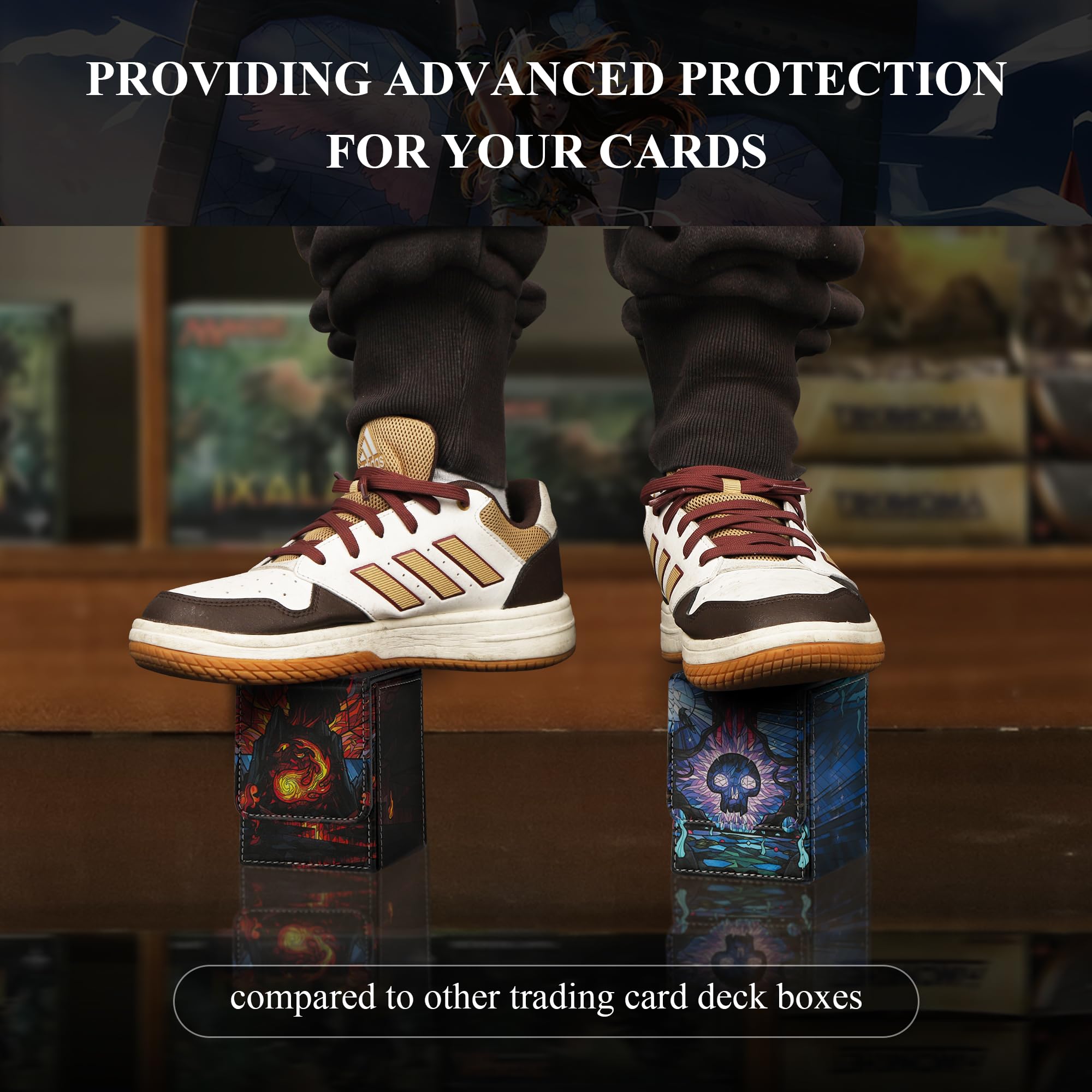 TCGUARD Deck Box per carte MTG, scatola di conservazione TCG per carte Magic The Gathering per oltre 100 carte singolarmente imbustrate con giochi di carte collezionabili, TCG, Yugioh, ecc. Viola