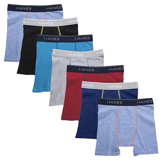 Hanes Boys' Underwear, Boxer Briefs for Boys and Toddlers, Soft Cotton, 7 and 10 Packs