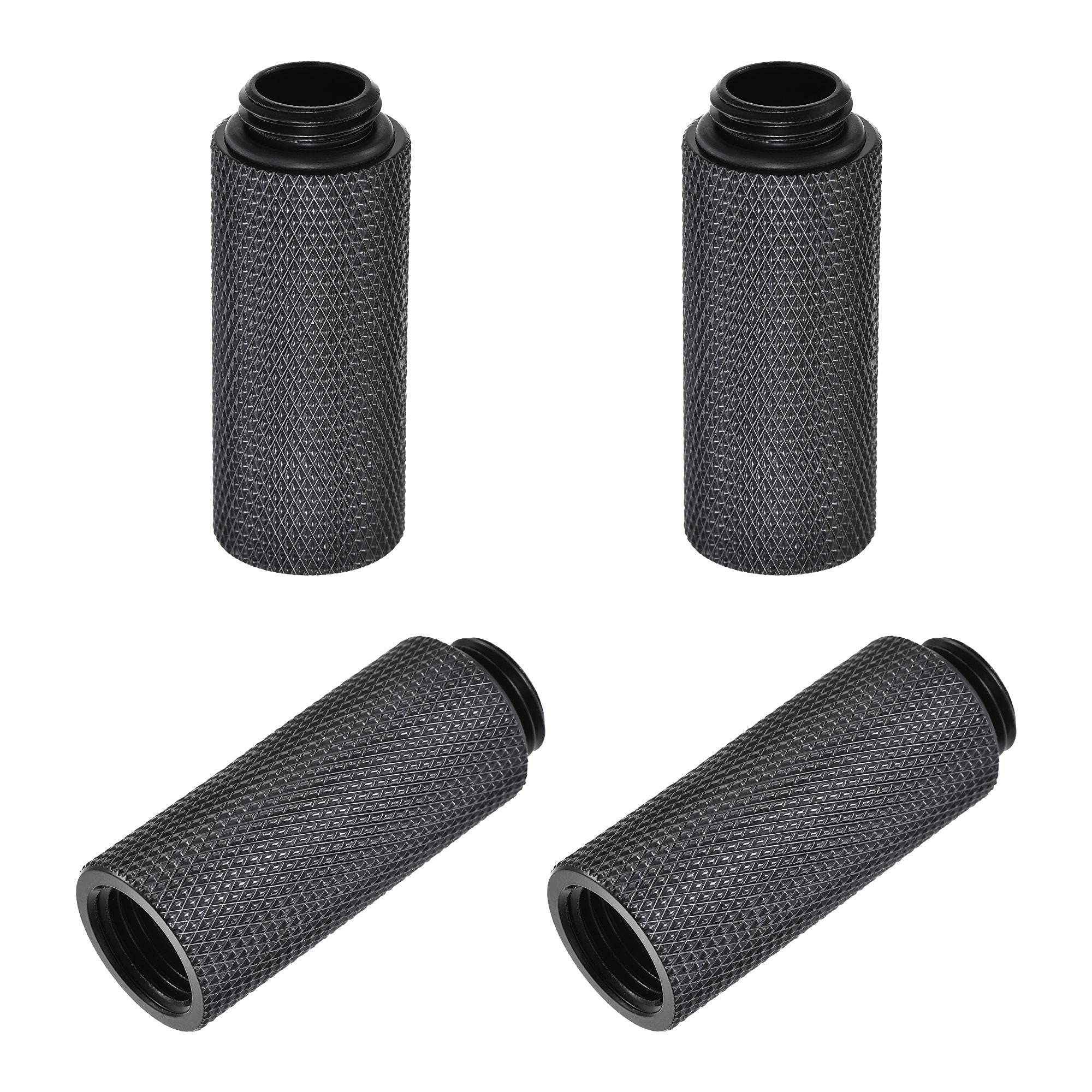 Sourcing Map Raccordo Di Prolunga G1/4" Maschio-Femmina 40mm Per Sistema Raffreddamento Ad Acqua PC - Ottone Cromato Nero