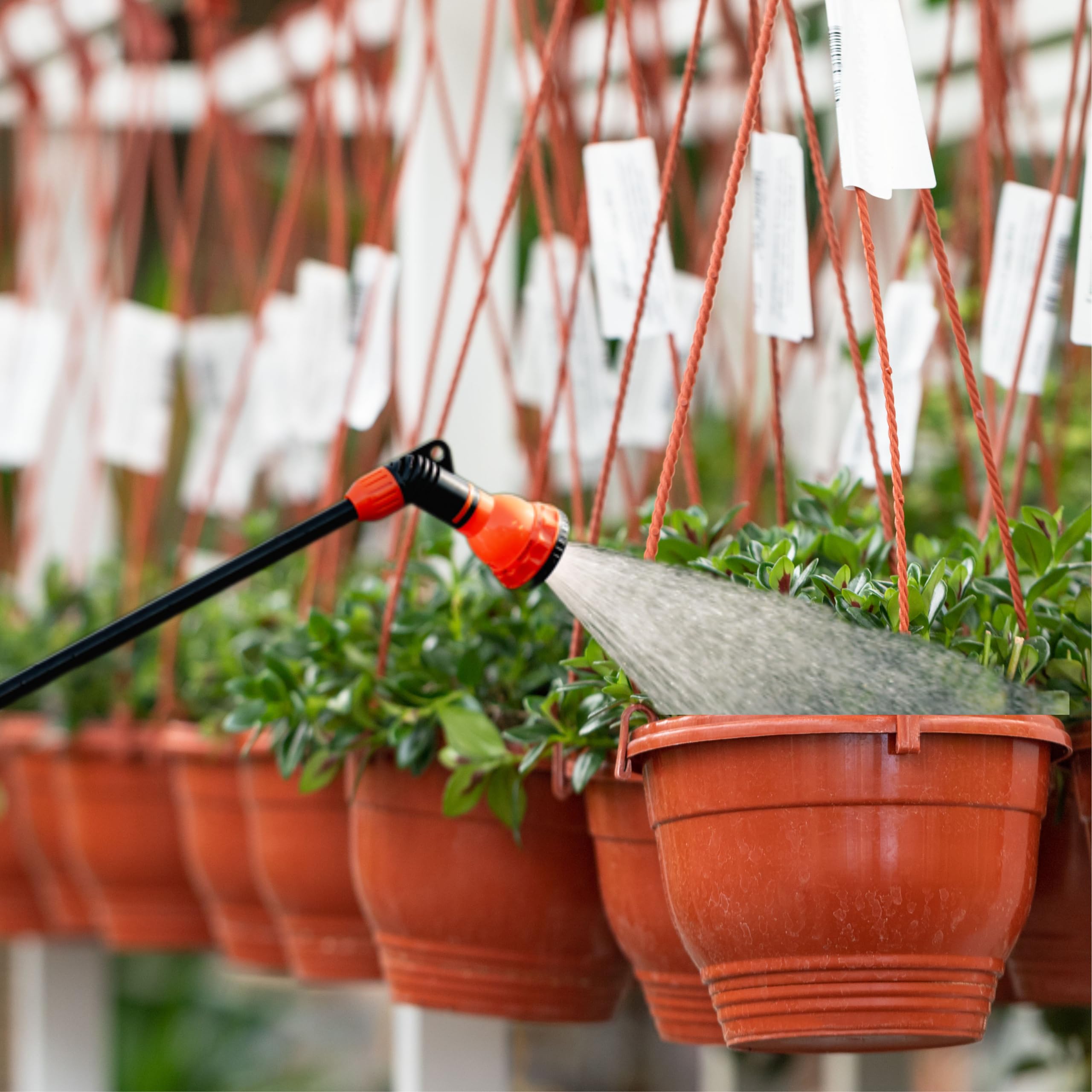 Gießstab 65cm mit 7 Funktionen Sprühbilder & QUICK STOP - Gartenbrause Zauberstab für Garten - Blumenampel - Bewässerung - Reinigung