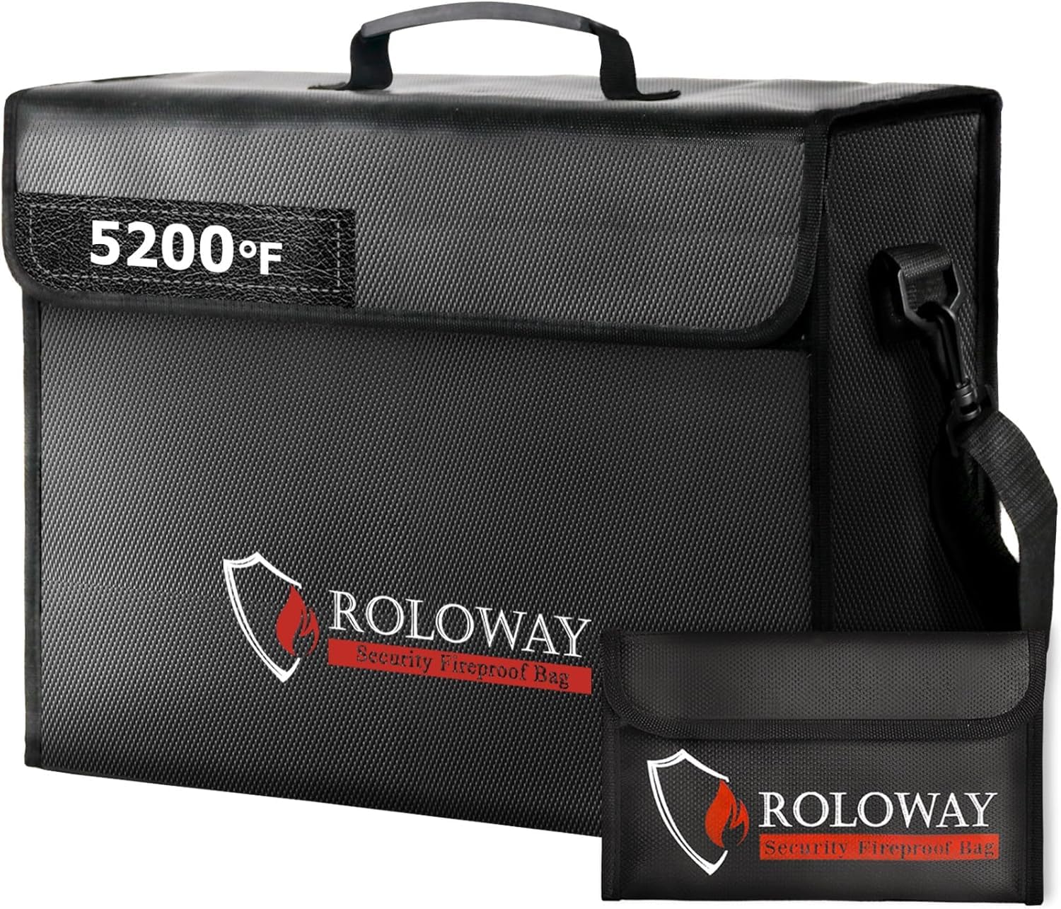 SEKAM Large Fireproof Bag 5200°F Heat Insulated (17 x 12 x 5.8 inches), Fireproof Document Box with Money Bag for Cash Safe