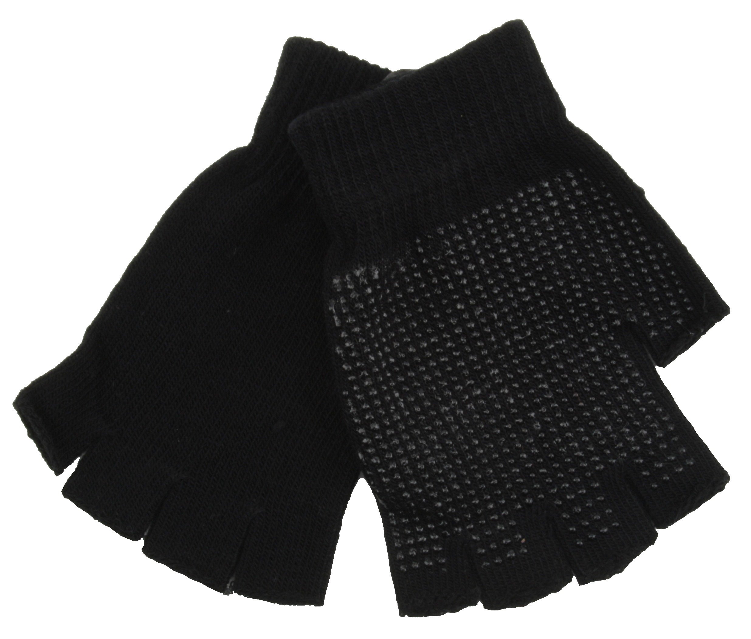 Black Fingerless Magic Gloves + Palm Grip by RJM GL310