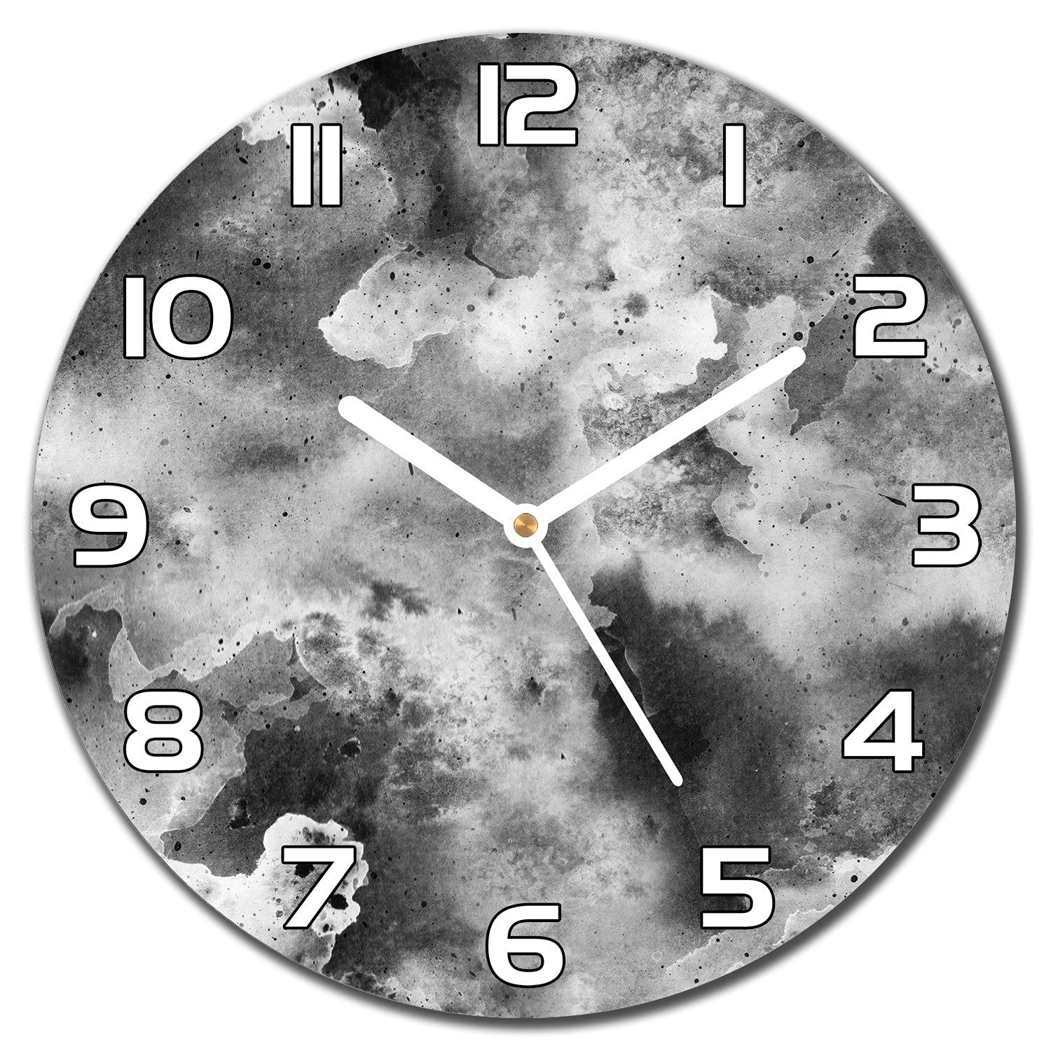 Horloge en verre cuisine moderne murale 30 cm pour salon et intérieur contemporain