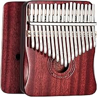 Vista 7 de Kalimba - Piano de pulgar de 17 teclas para regalo de vacaciones (rojo marrón)