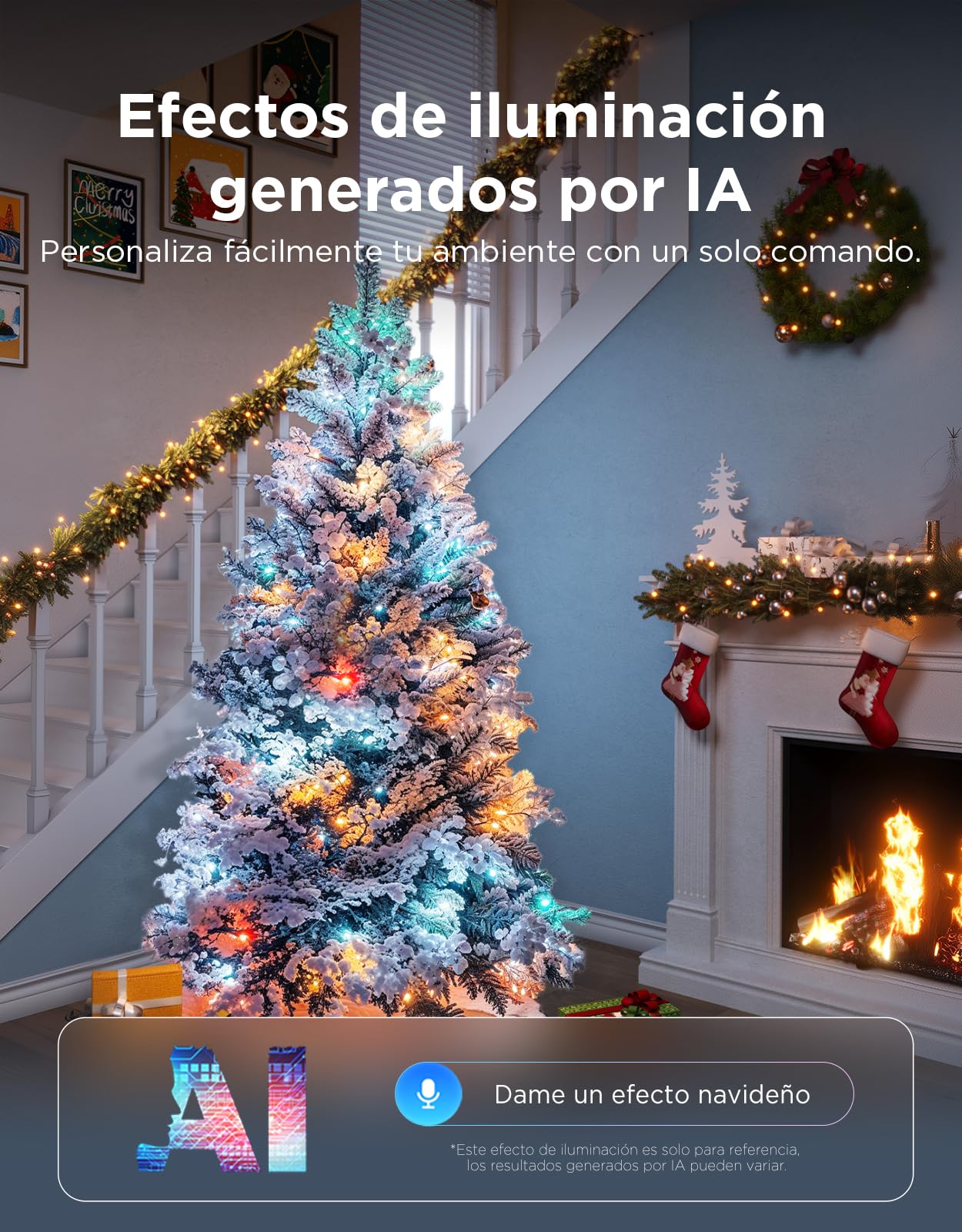 Govee RGBWIC Luces Árbol Navidad 30m, Compatible Alexa, Cables Verdes | 300 LEDs, 130+ Escenas, Interior/Exterior, Compatible Matter, Mapeo de Formas y AIGC, Decoración para Navidad y Halloween