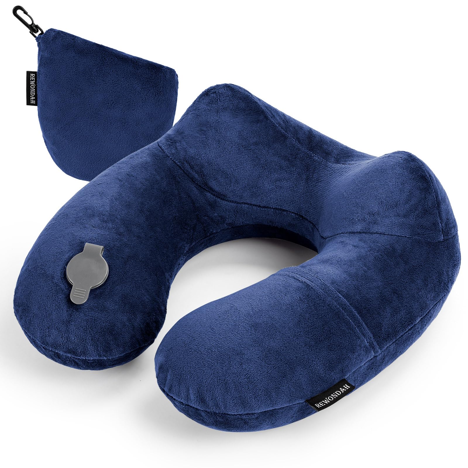 Rewondah Inflatable Travel Pillow for Sleeping Airplane - Inflatable Neck Pillow for Traveling on Plane with Washable Cover, Blow up Neck Travel Pillow for Airplanes, Cars - Portable and Comfortable