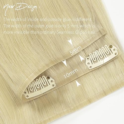 Vista 375 de Lacer Extensiones de cabello humano con clip, de doble trama, cabello brasileño de cabeza completa, color negro azabache, extensiones de cabello