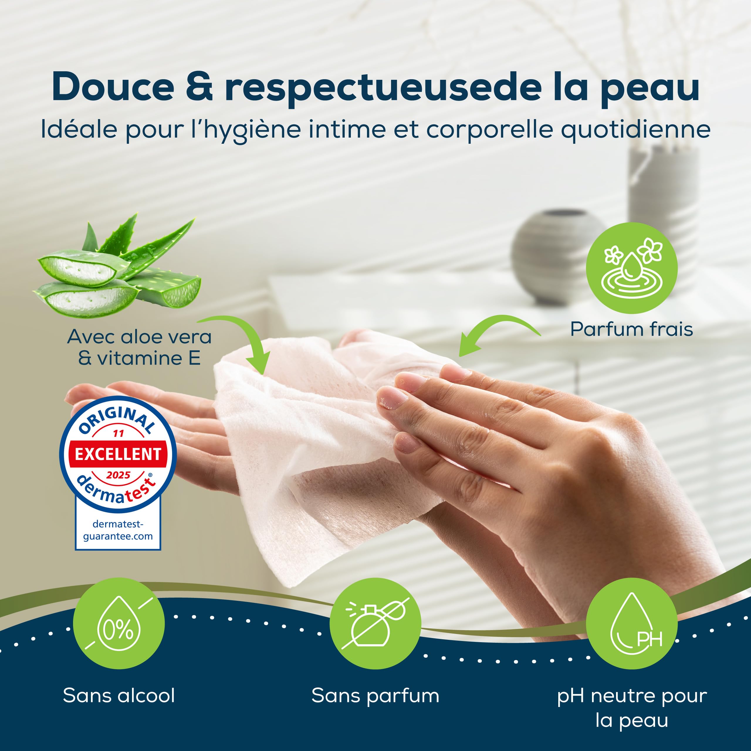 Sensalou Lingettes Humides XXL 23x33 cm – Extra Grandes et Épaisses, Sans Alcool, Idéales pour Corps, Mains et Surfaces, Usage Quotidien, Peaux Sensibles, Hygiène Pratique – 80 Pièces